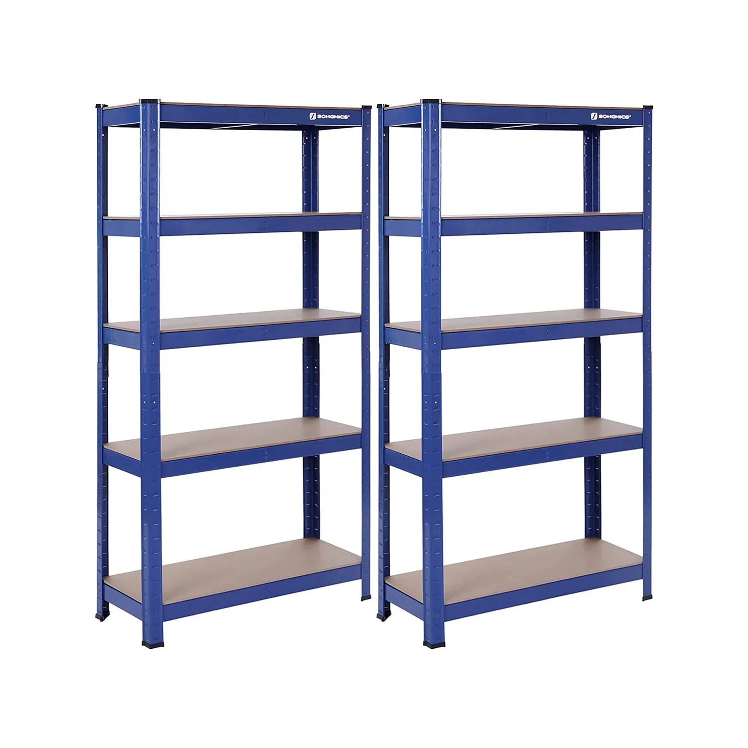 2er Set Schwerlast-Regal 150 cm hoch blau