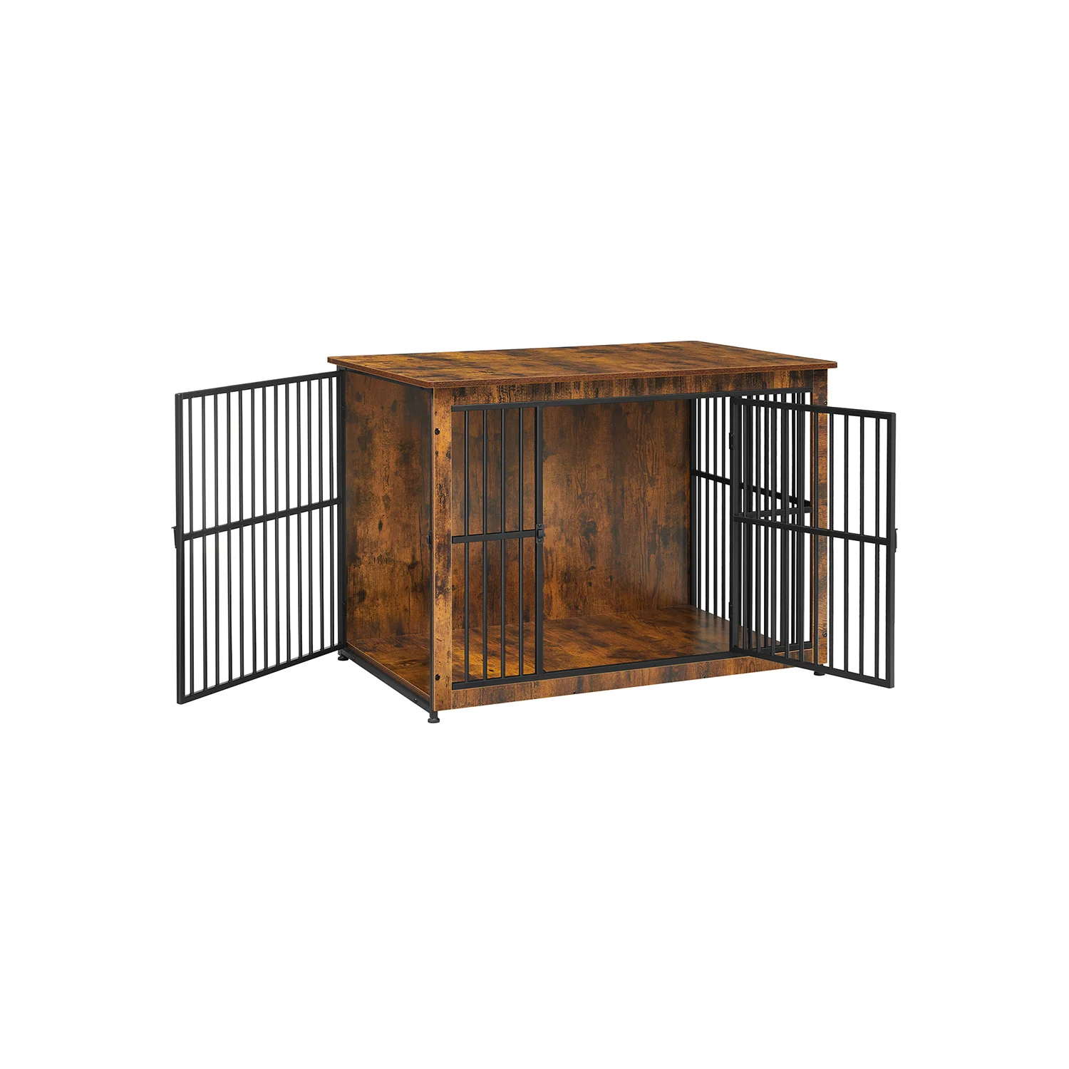 Hundekäfig mit 2 Türen modern und greige meliert