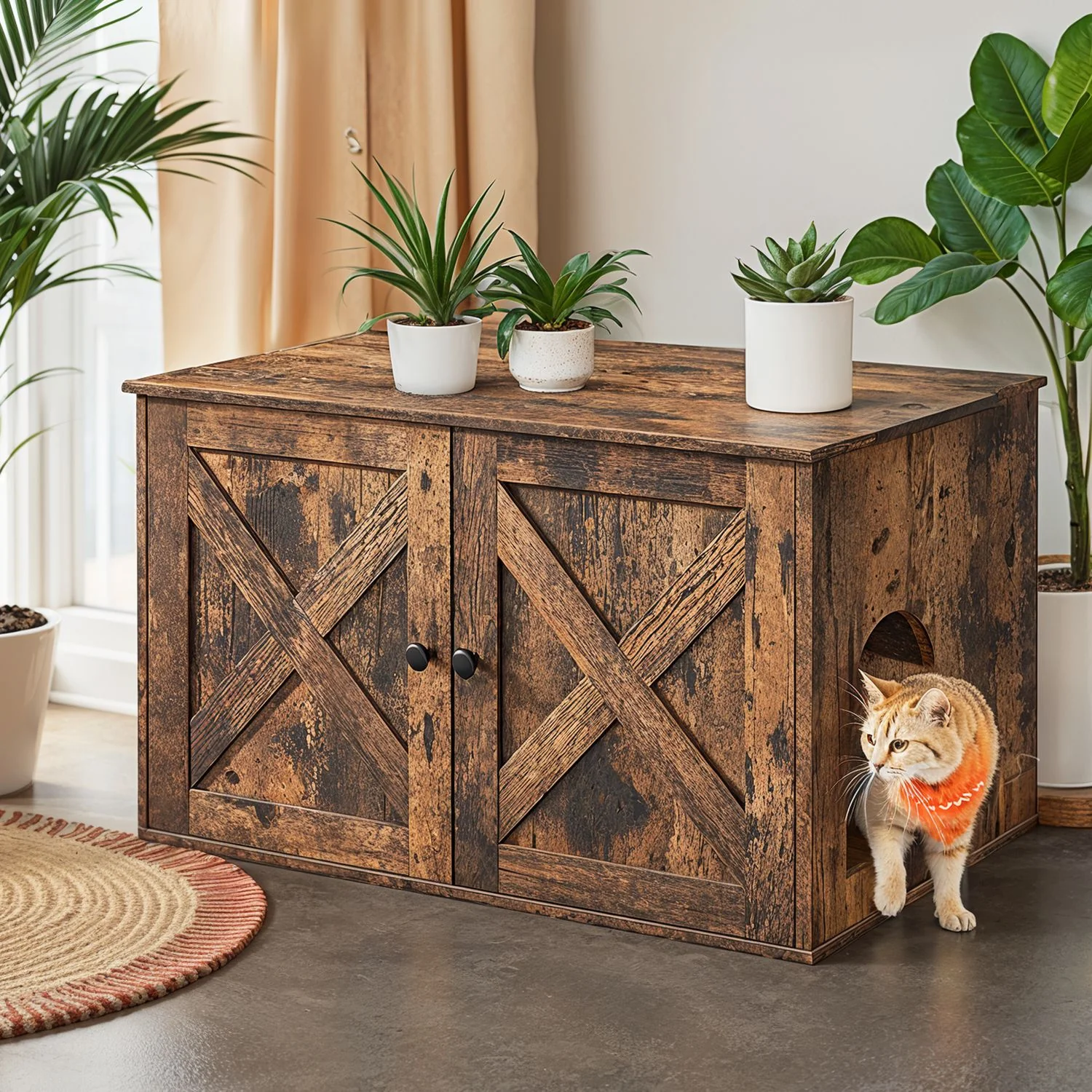Katzenschrank für Katzentoilette mit Türen - Image 3