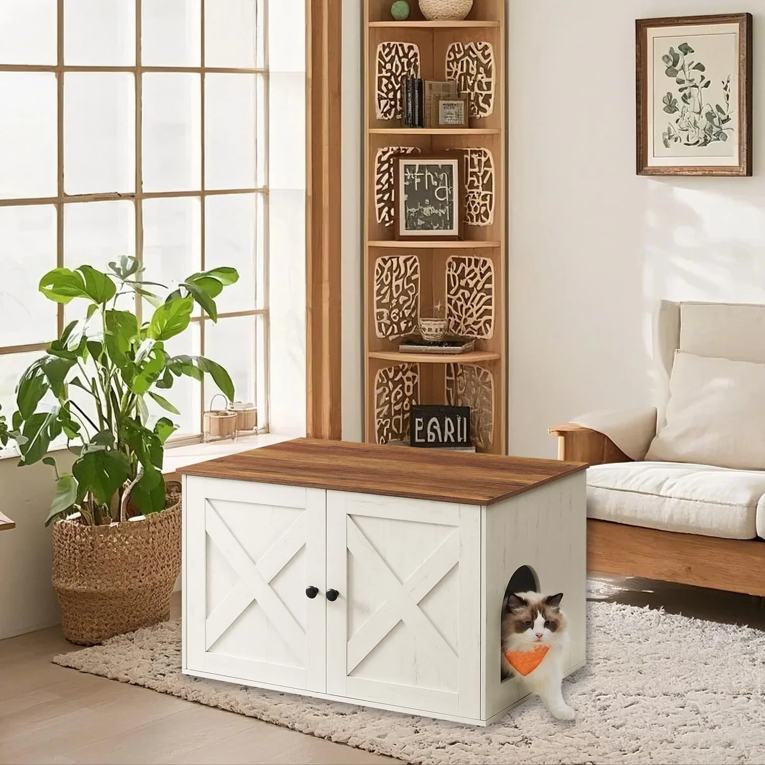 Katzenschrank für Katzentoilette mit Türen - Image 4