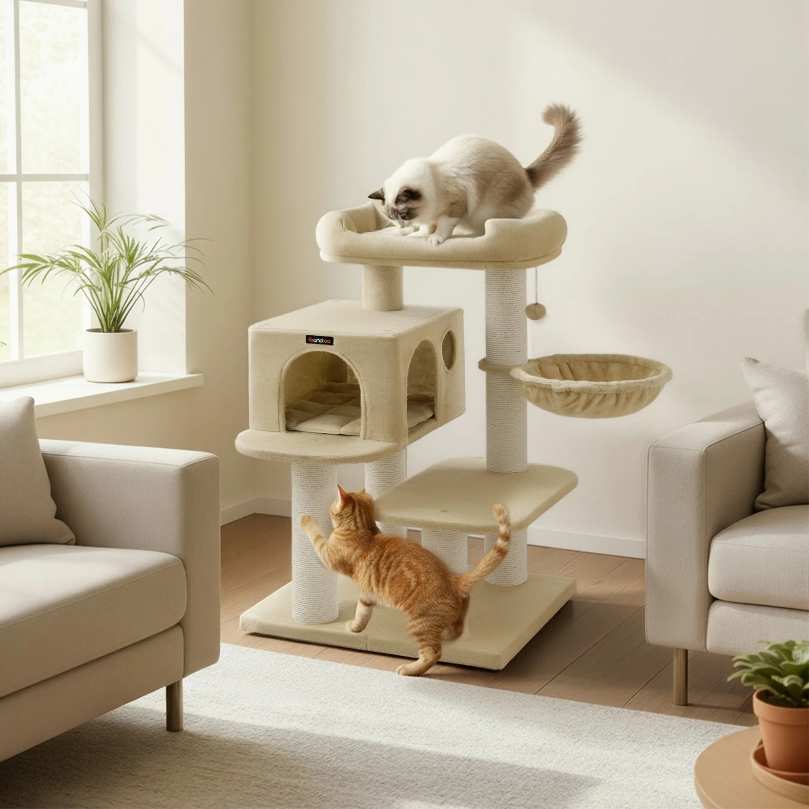 Kratzbaum für große Katzen mit Ausichtsplattform