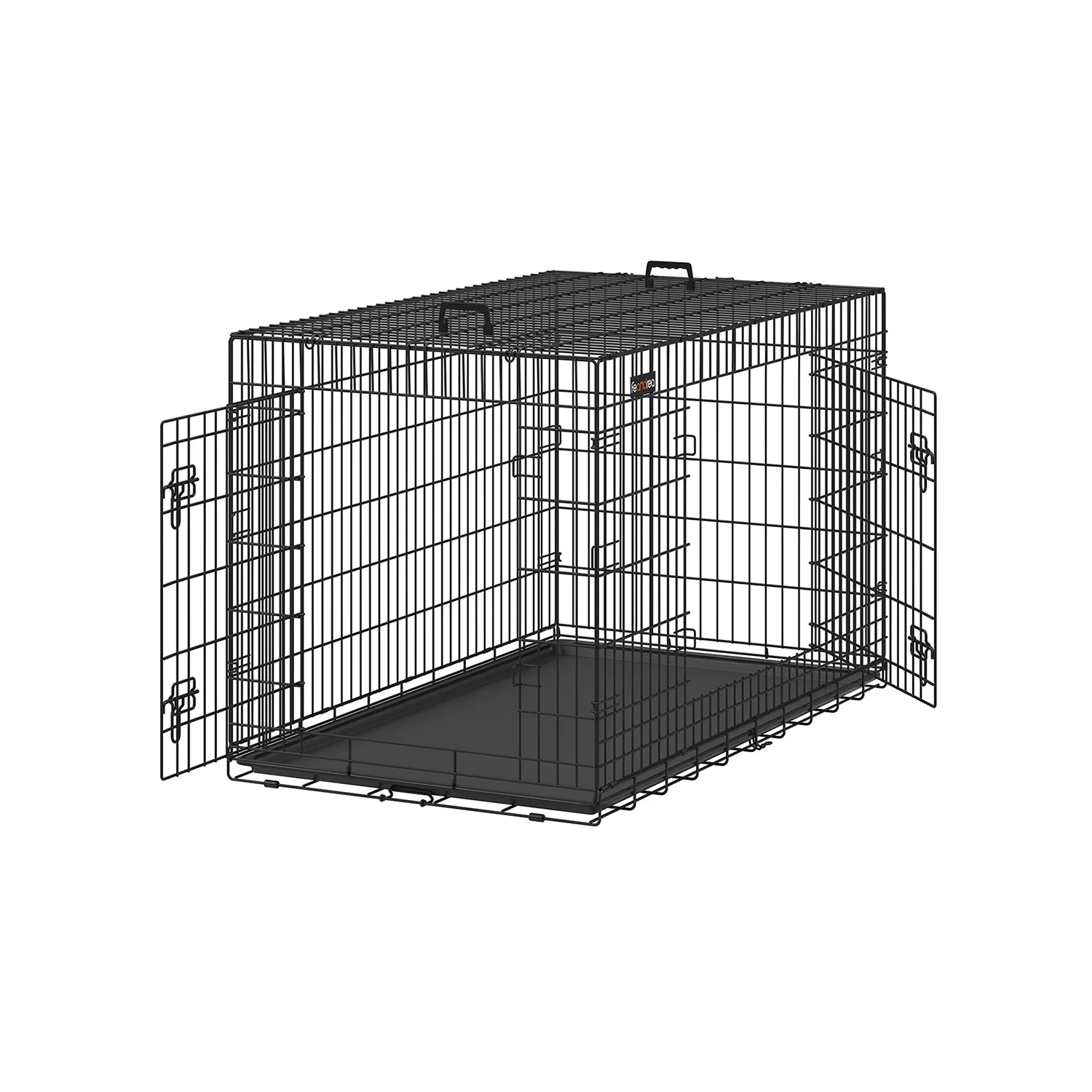 Hundekäfig klappbar mit 2 Türen und Kunststoffschale - Image 2