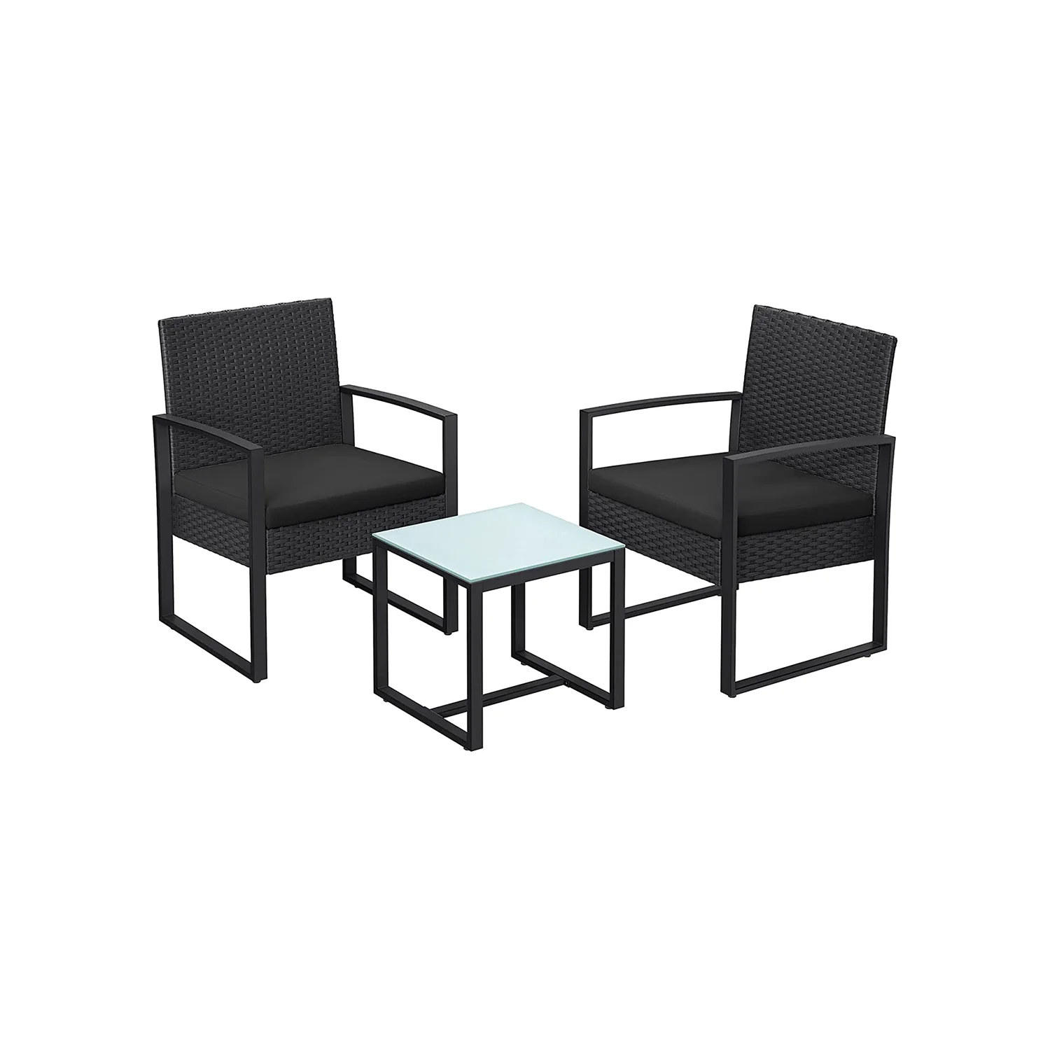 PE-Polyrattan Gartenmöbel-Set mit Tisch und 2 Stühlen