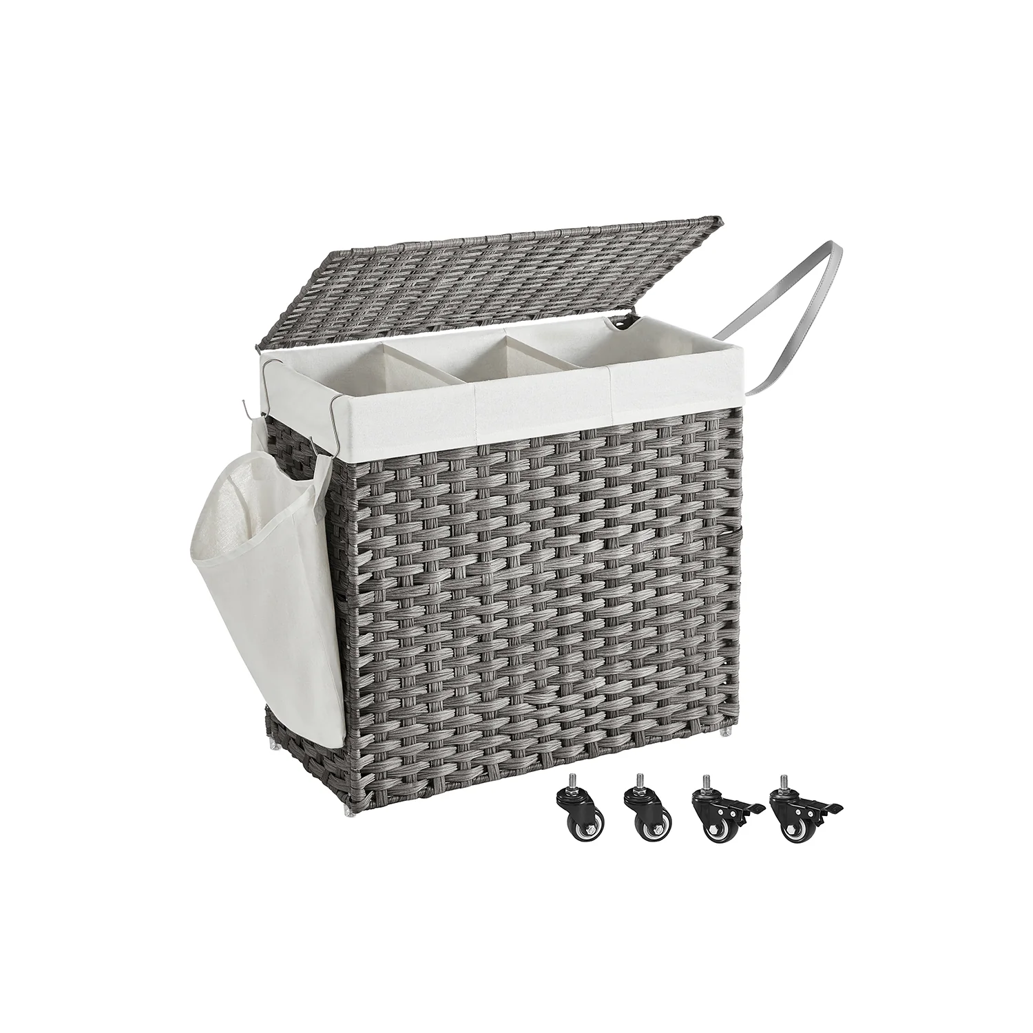 Handgeflochtener Wäschekorb aus Polyrattan - Image 2