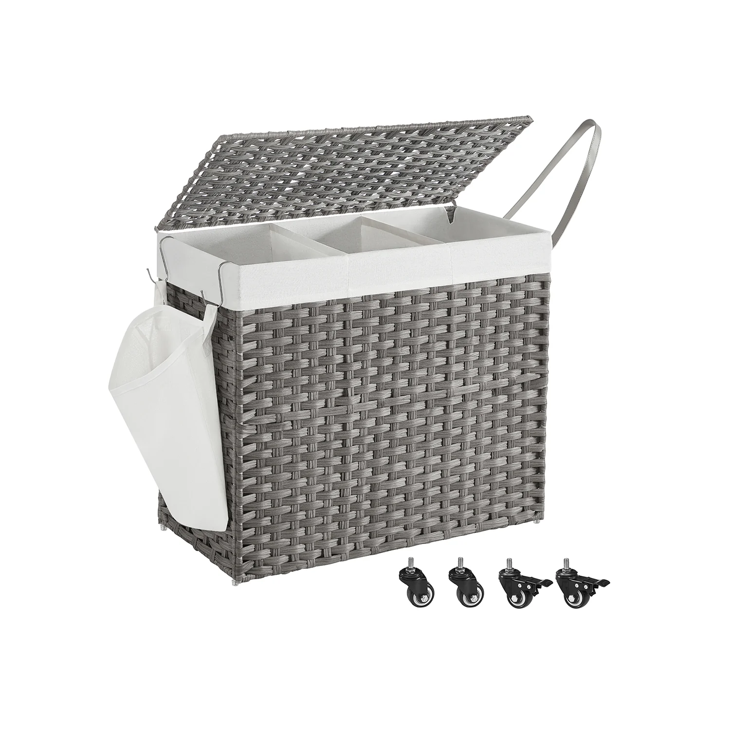 Handgeflochtener Wäschekorb aus Polyrattan - Image 3