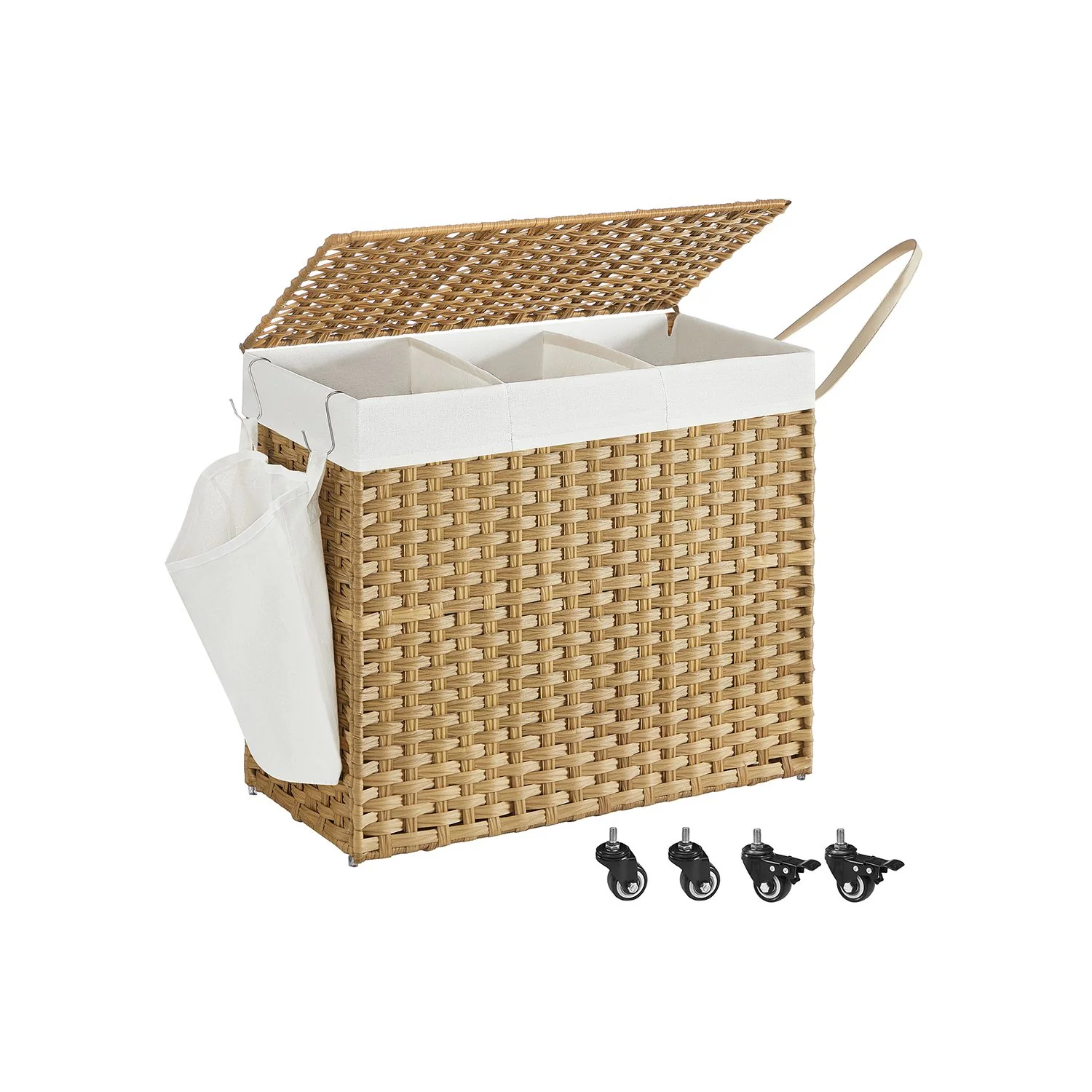 Handgeflochtener Wäschekorb aus Polyrattan - Image 4