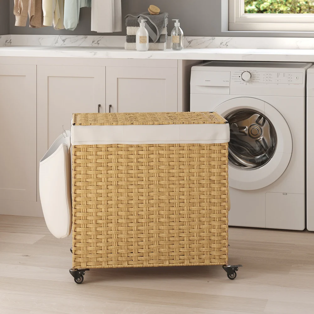 140 L handgeflochtener Wäschekorb aus Polyrattan - Image 2