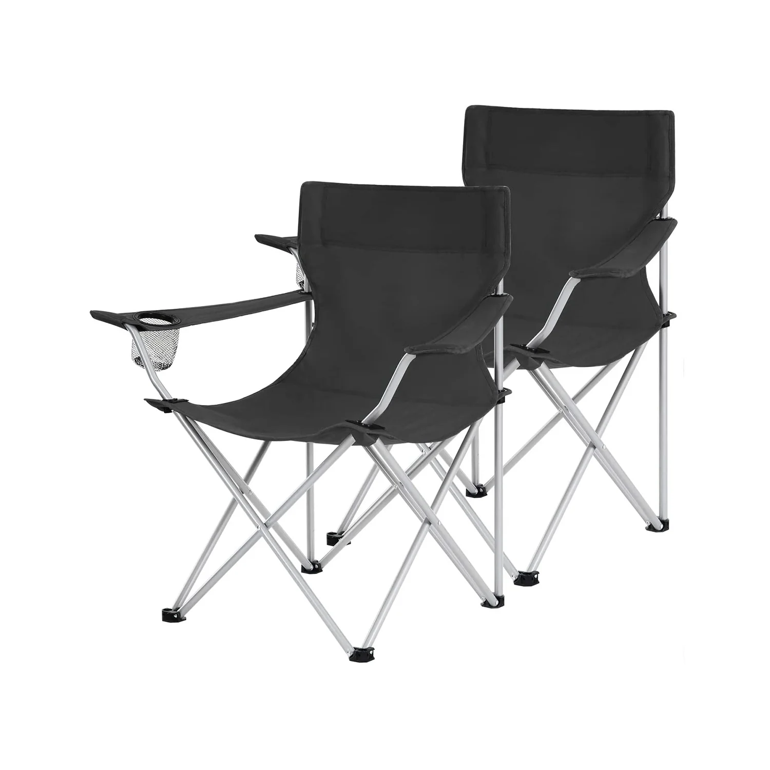2er-Set Campingstühle mit Armlehnen und Getränkehalter