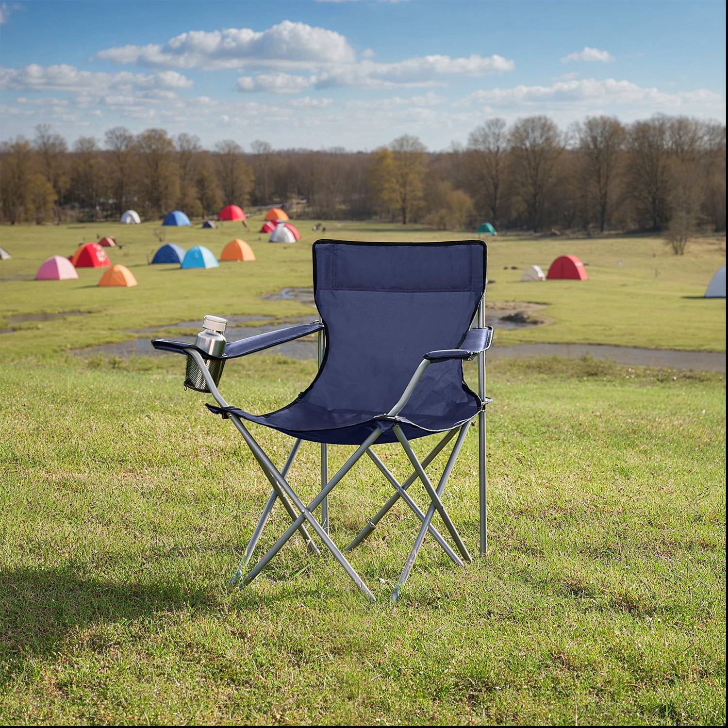 2er-Set Campingstühle mit Armlehnen und Getränkehalter - Image 2