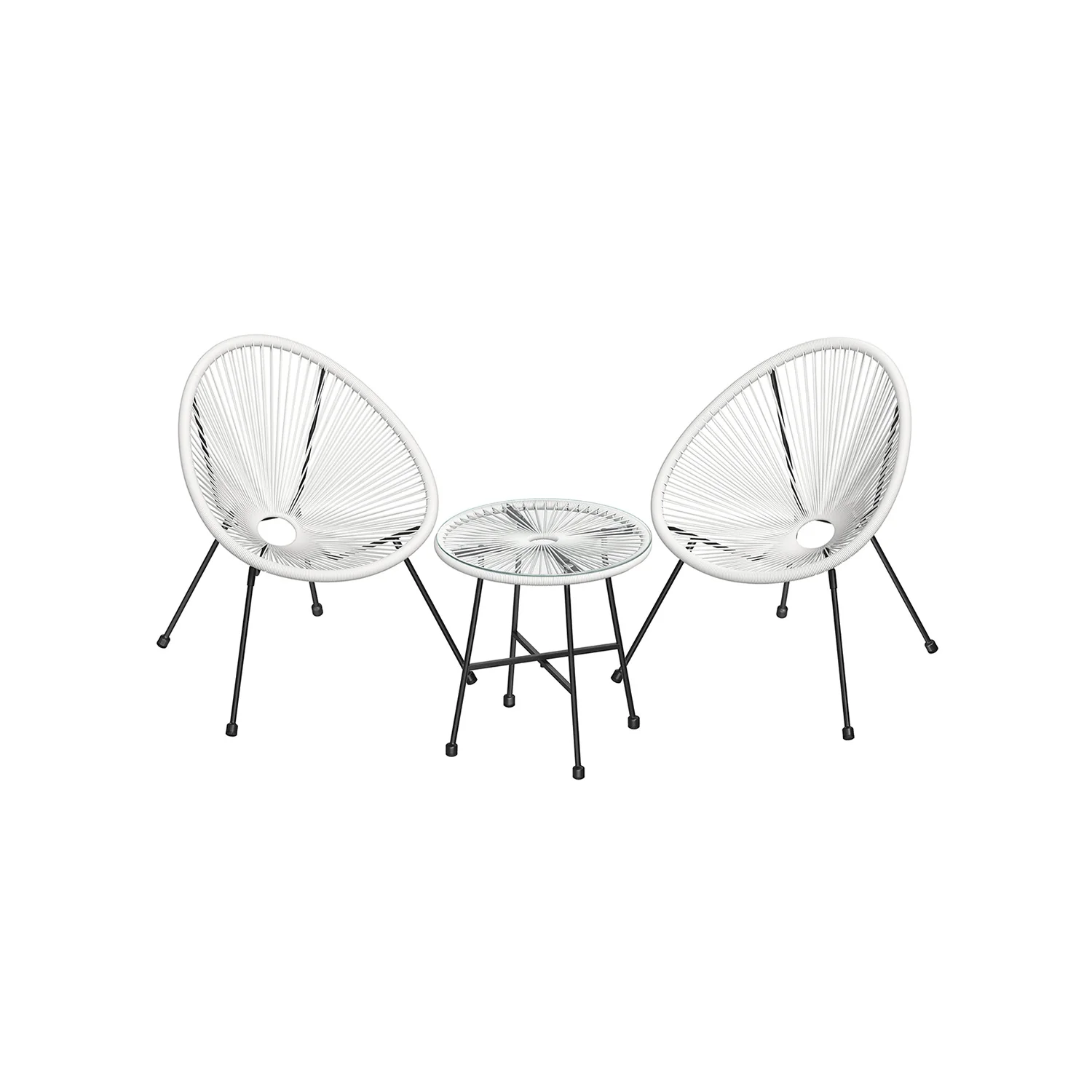 3er-Set Balkonmöbel mit Tisch und 2 Stühlen - Image 2