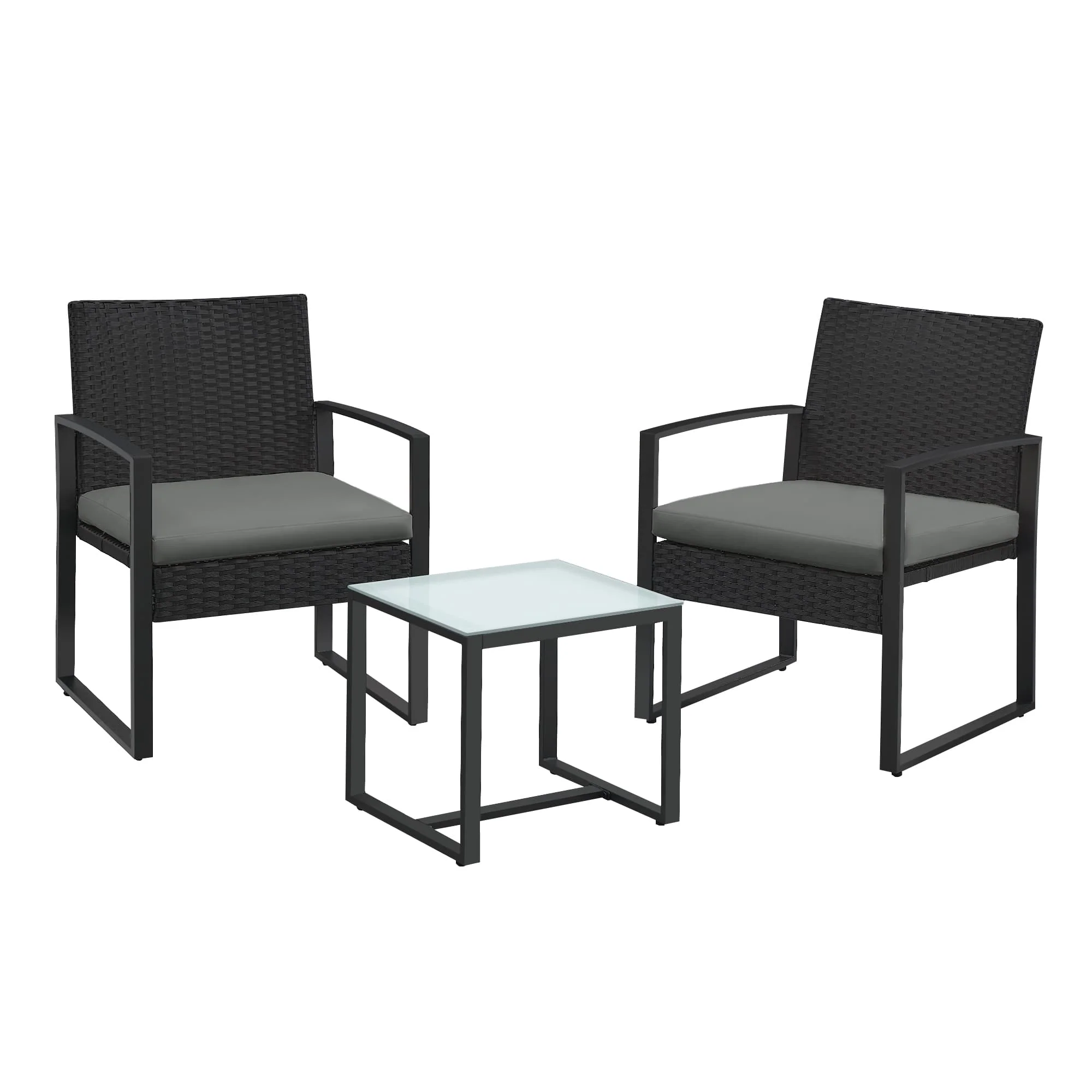 3er-Set Gartenmöbel-Set aus Polyrattan