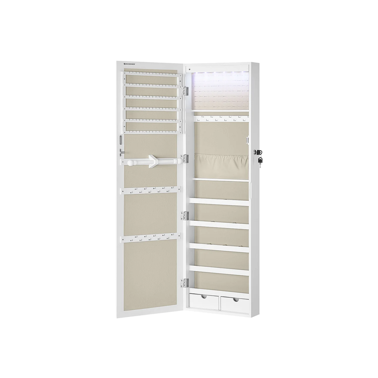 Abschließbarer Schmuckschrank zur Wandmontage