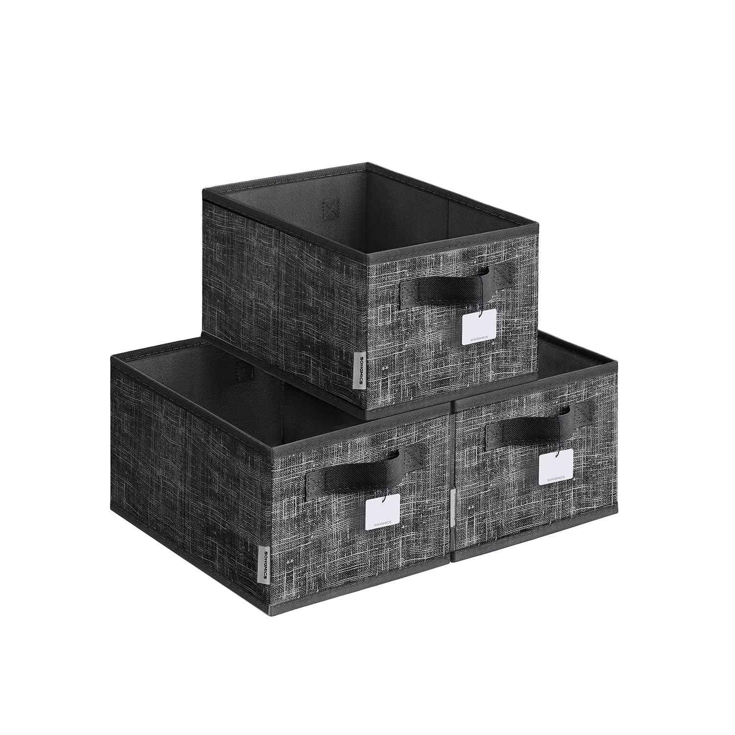 Aufbewahrungsbox 3er Set 30 x 20 x 15 cm tintenschwarz