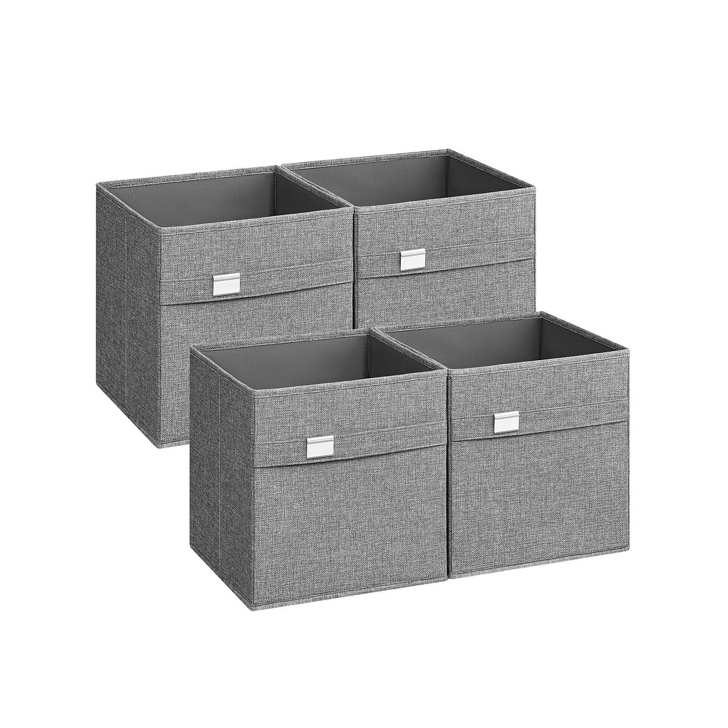 Aufbewahrungsbox 4er Set 33 x 33 x 33 cm taubengrau - Image 5