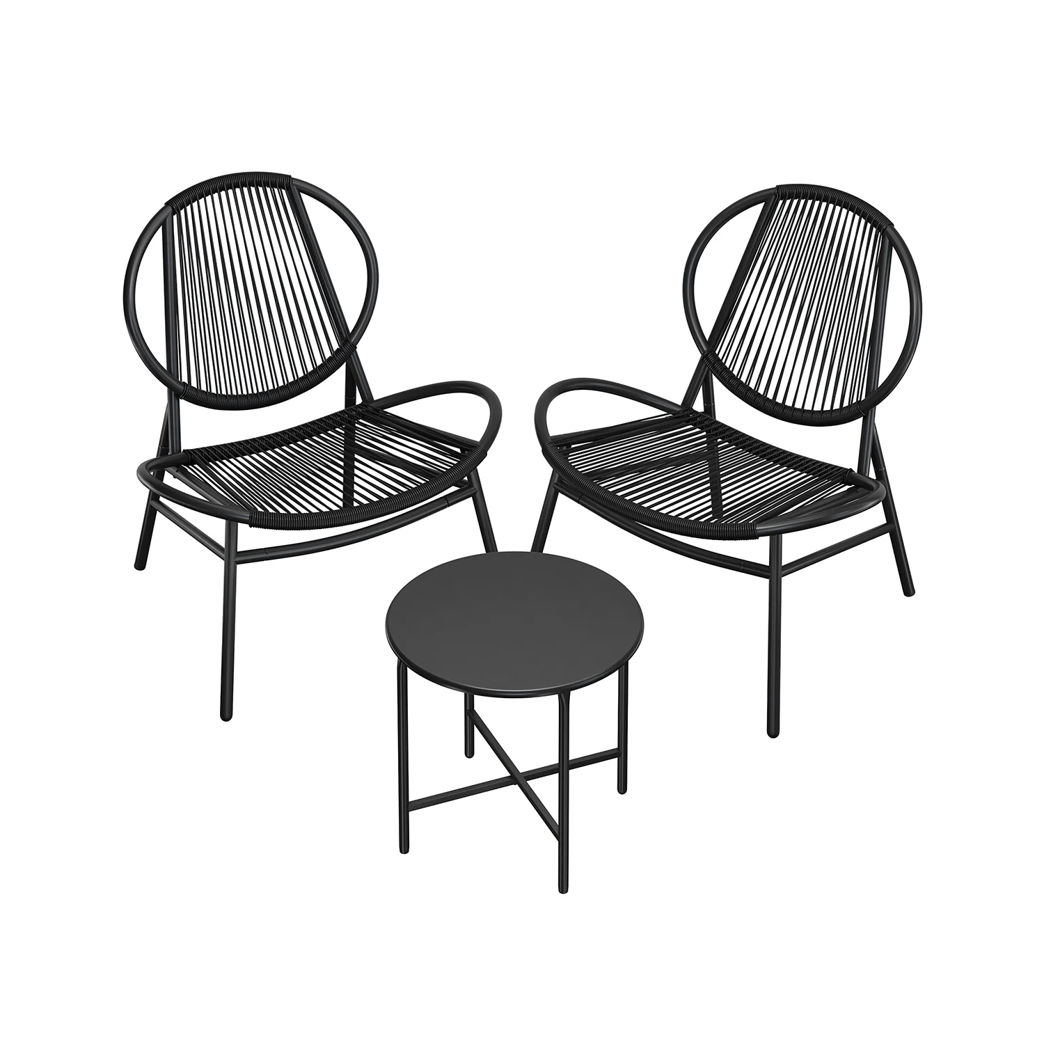 Balkonmöbel 3er Set mit Tisch und 2 Stühlen - Image 2