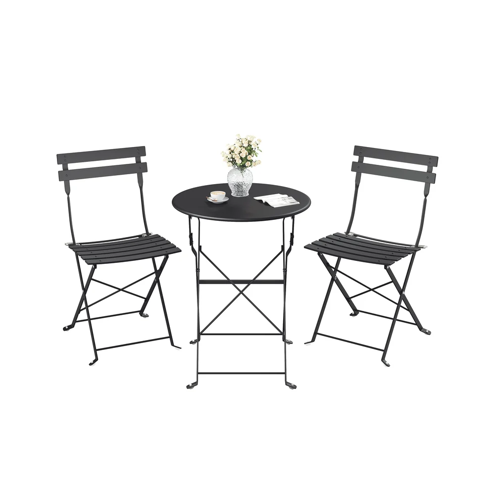 Balkonmöbel Set mit Klapptisch und Klappstühlen