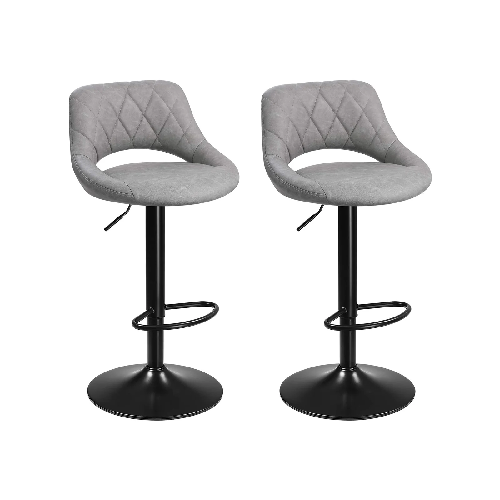 Barhocker 2er Set höhenverstellbar Grau