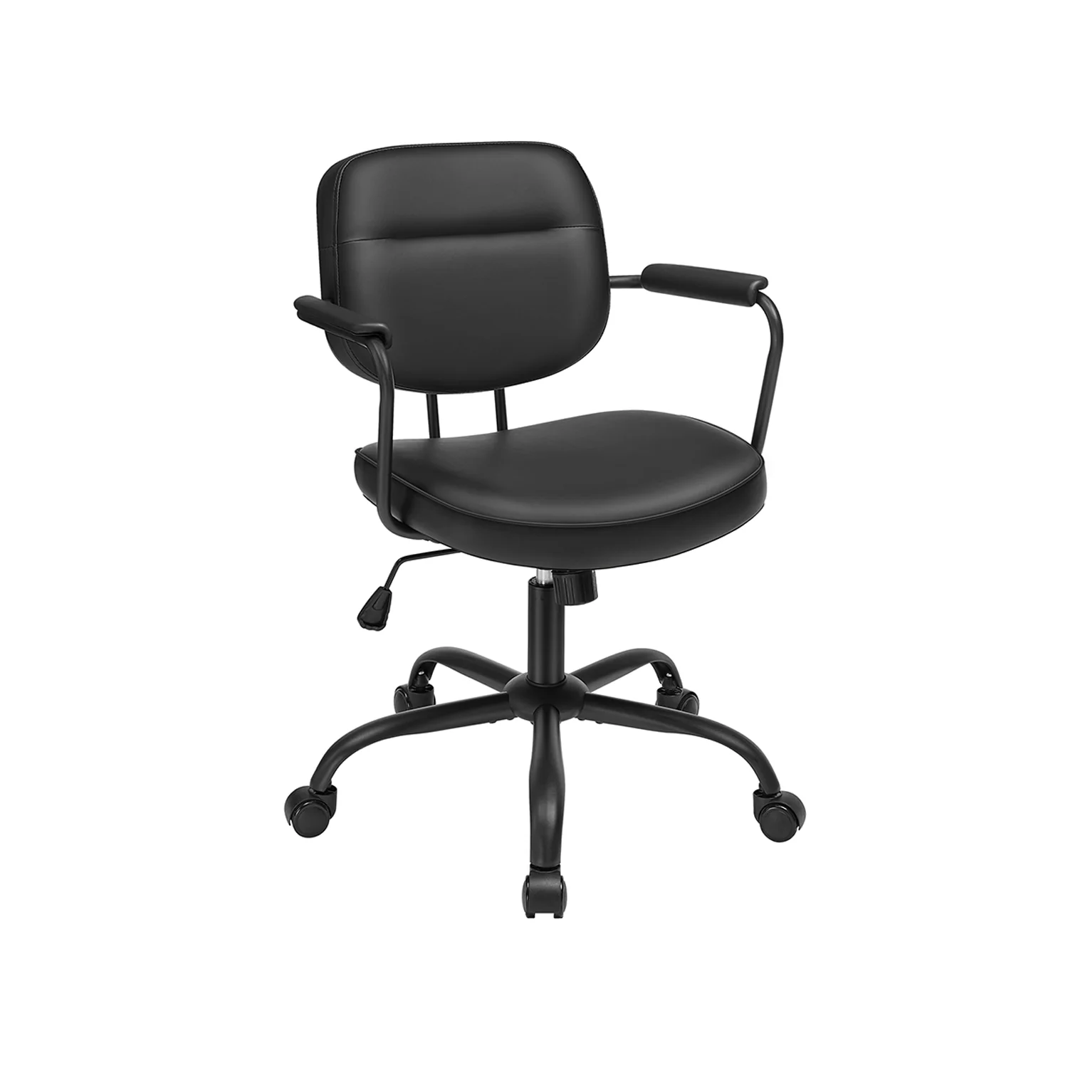 Bürostuhl aus PU mit Armlehnen tintenschwarz - Image 2