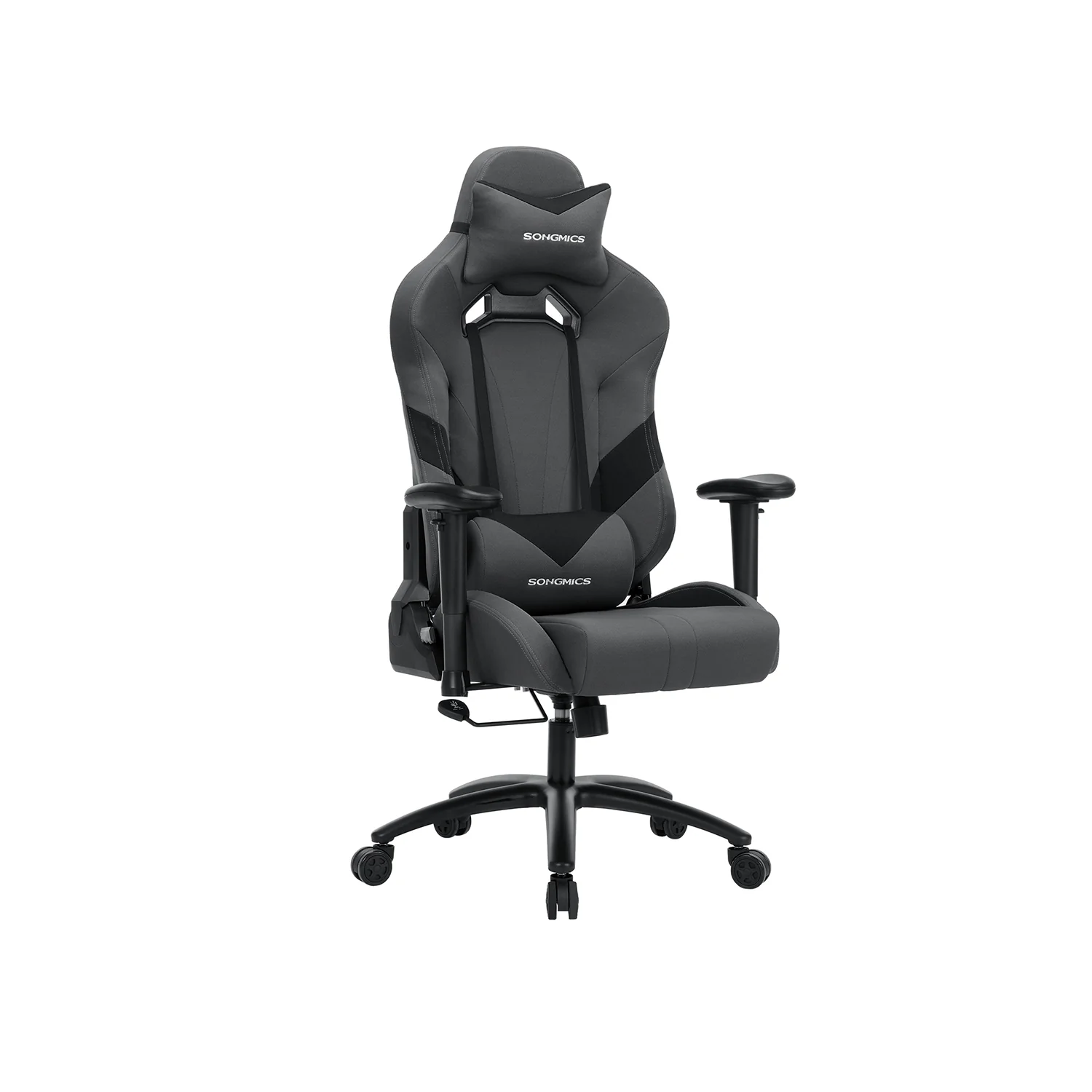 Gamingstuhl mit Lendenkissen Grau
