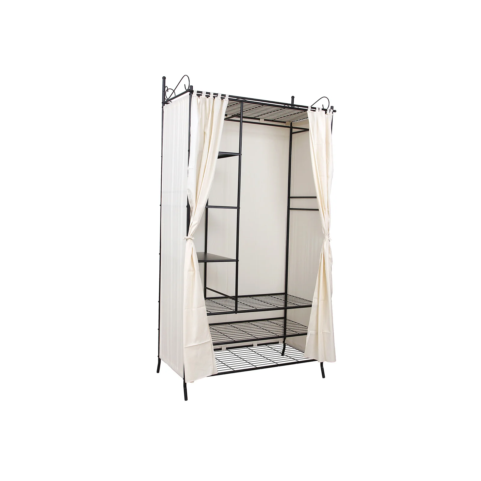 Garderobenschrank mit Vorhang