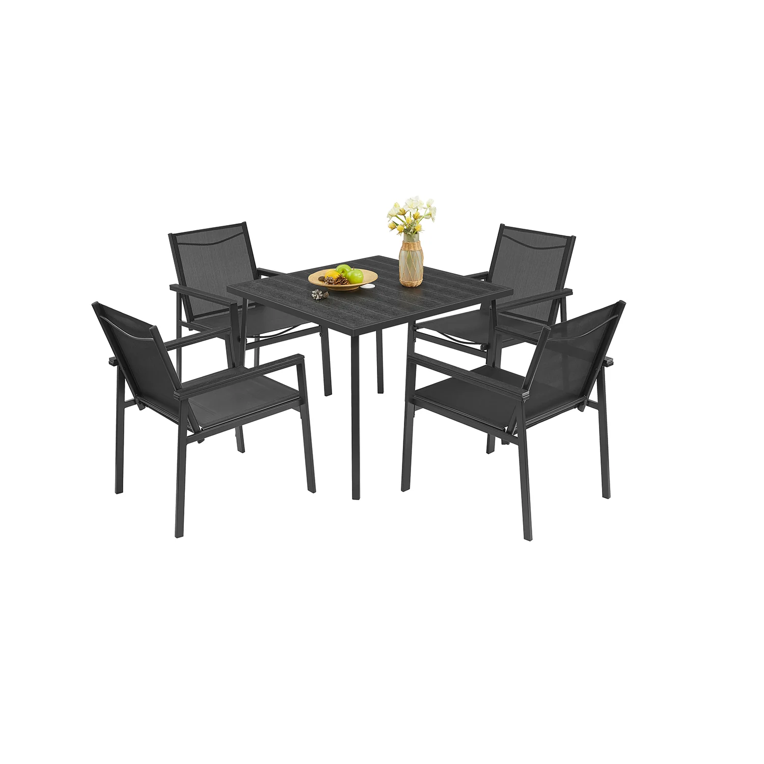 Gartenmöbel-Set 4 Stühle mit Tisch
