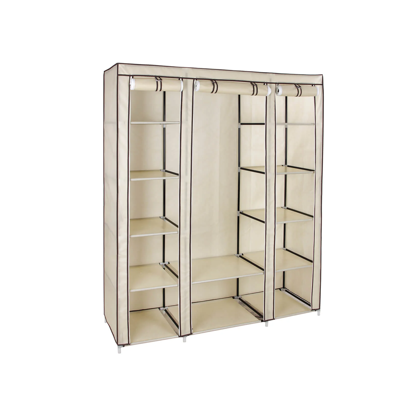 Kleiderschrank 12 Ablagen mit Metallrahmen und Überzug aus Vliesstoff - Image 4