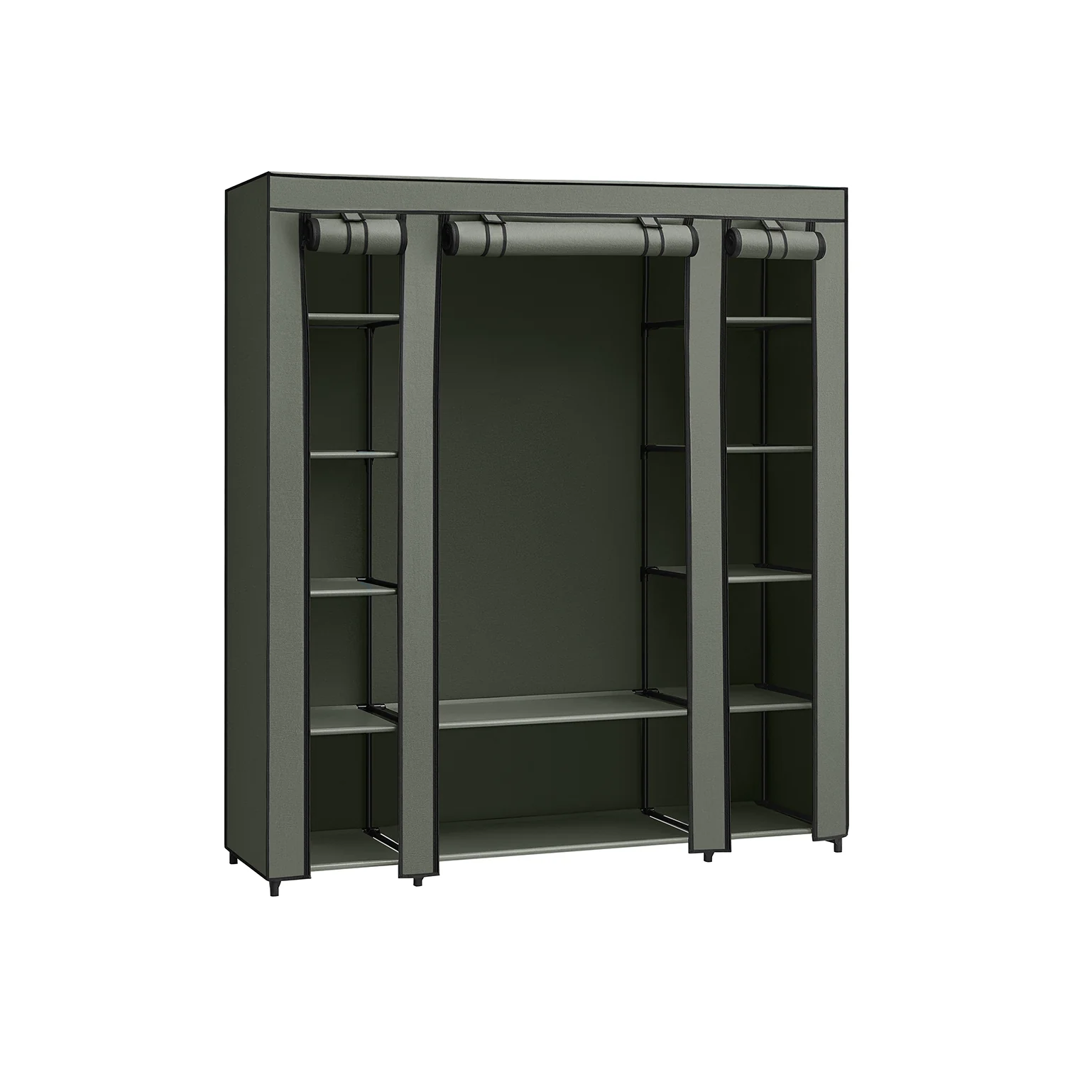 Kleiderschrank 12 Ablagen mit Metallrahmen und Überzug aus Vliesstoff - Image 5