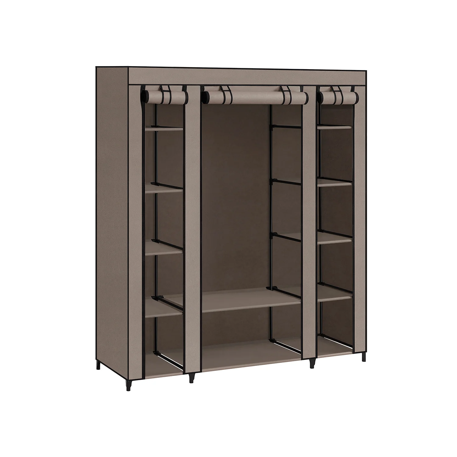 Kleiderschrank 12 Ablagen mit Metallrahmen und Überzug aus Vliesstoff - Image 6