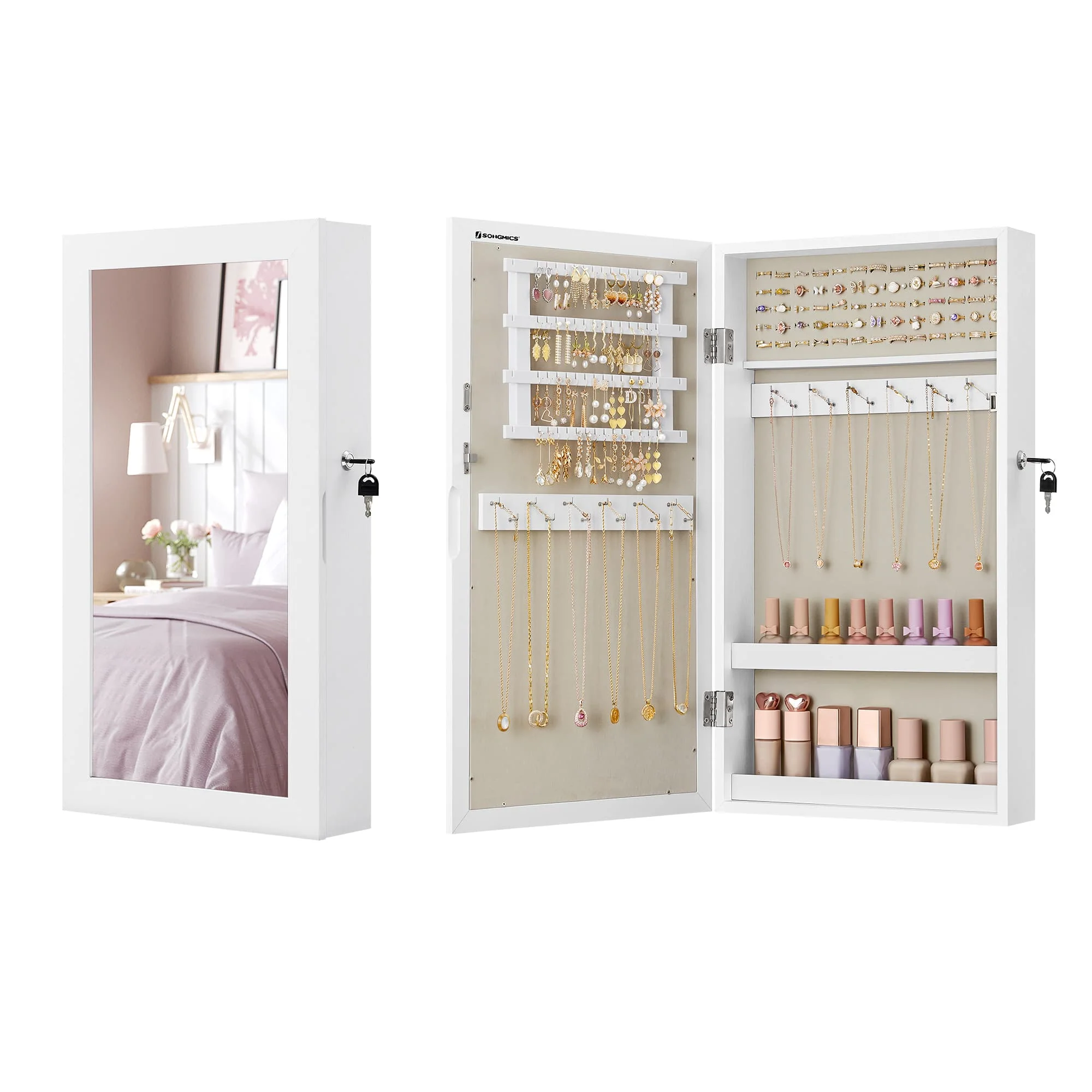 Hängender Schmuckschrank Vintagebraun