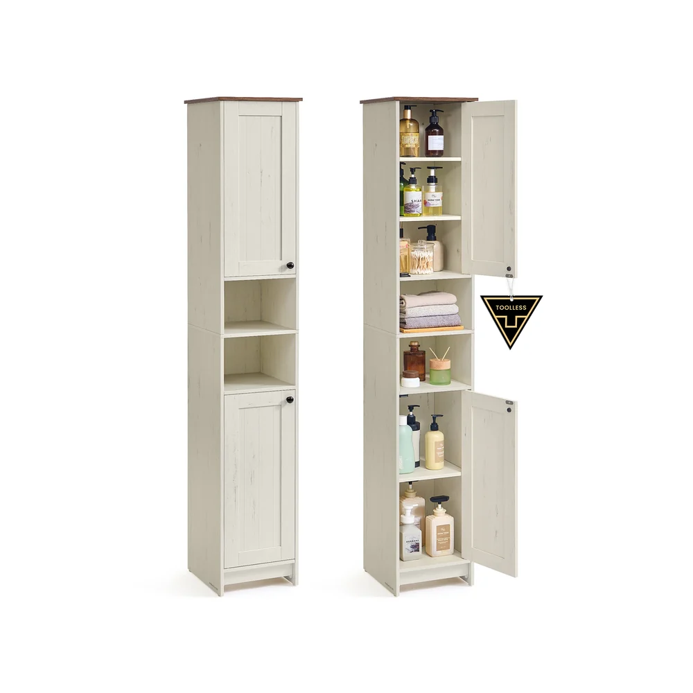 Schmaler Badezimmerschrank mit verstellbaren Ablagen