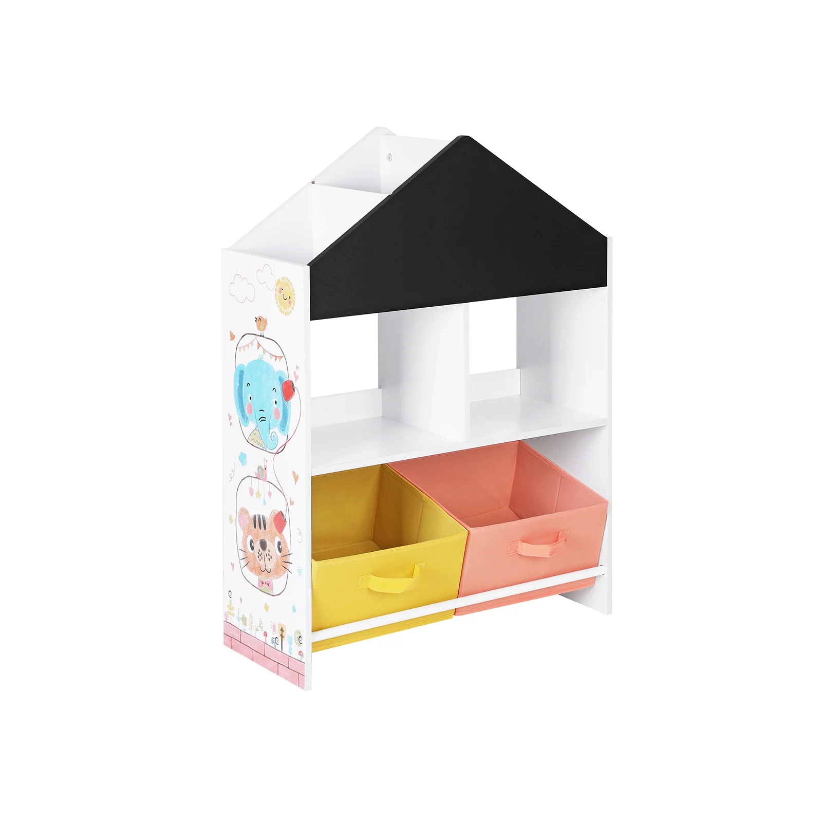 Kinderzimmerregal schwarz orange und gelb