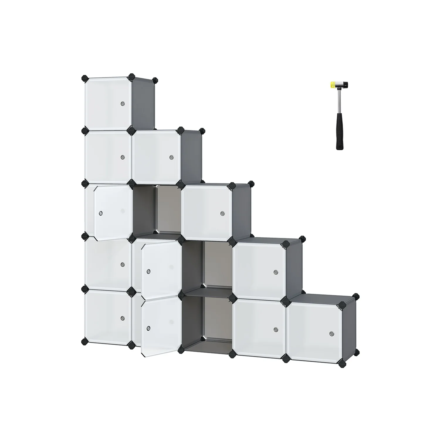 Kleiderschrank aus Kunststoff mit Steckregal - Image 6