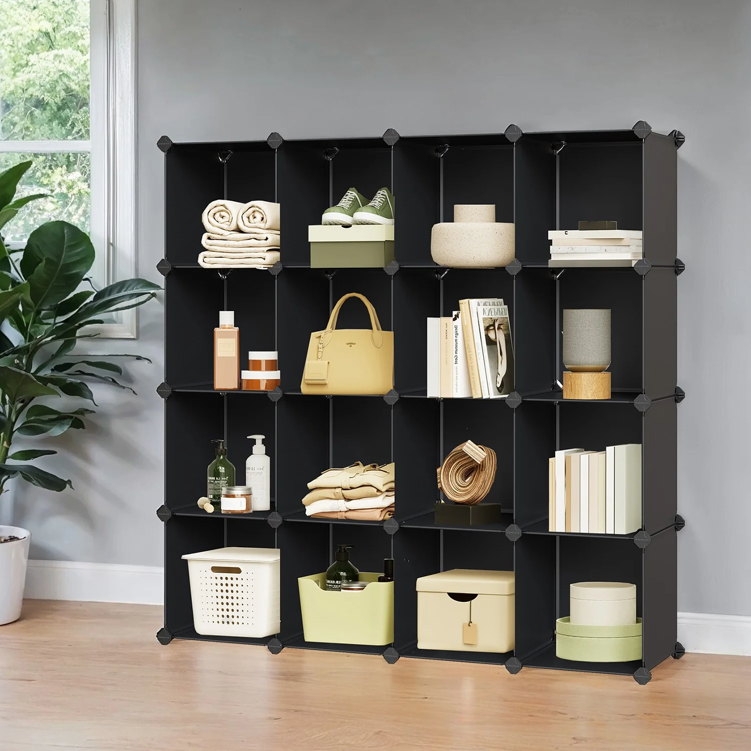 Kleiderschrank aus Kunststoff mit Steckregal - Image 2