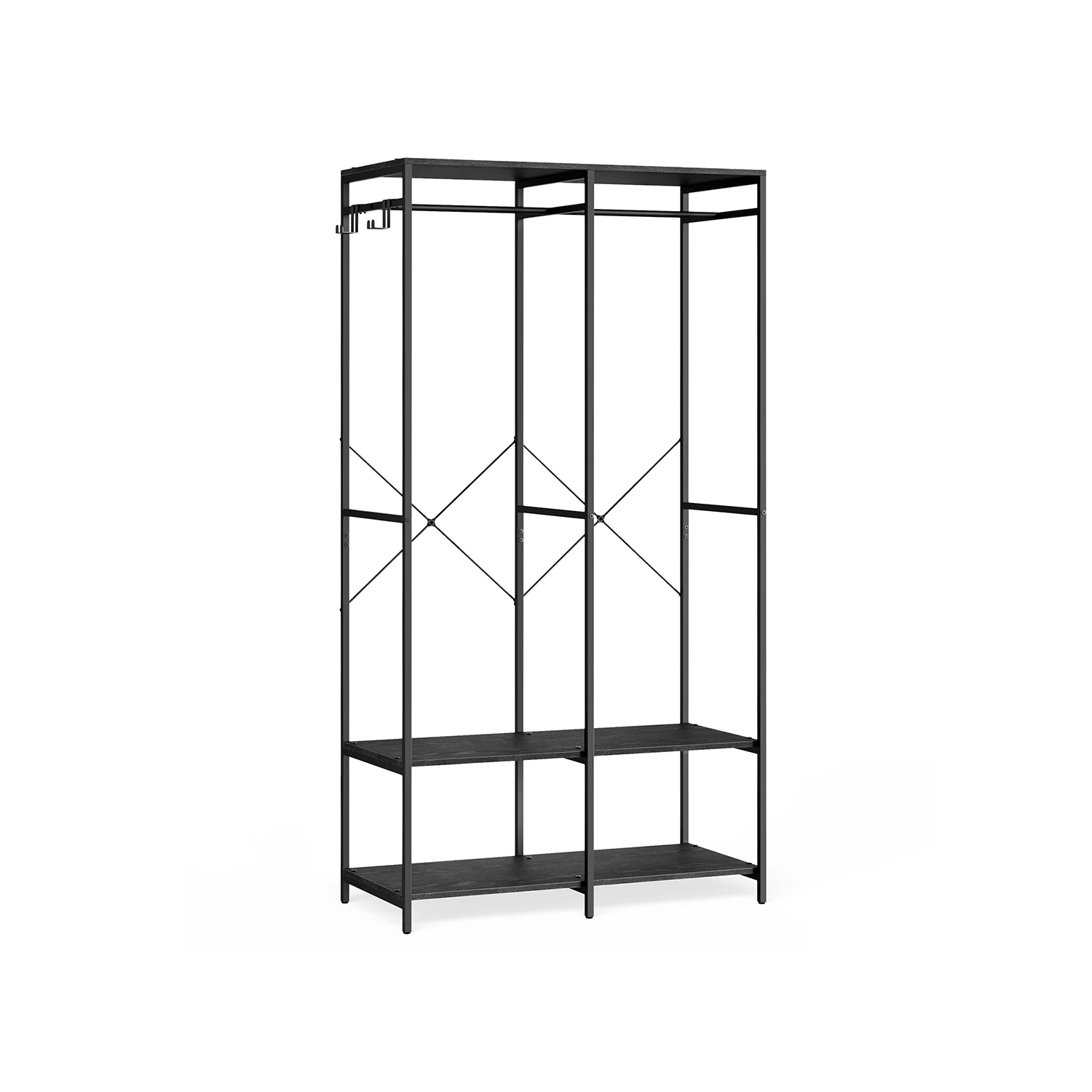 Kleiderschrank offen mit Kleiderstange und Haken - Image 4