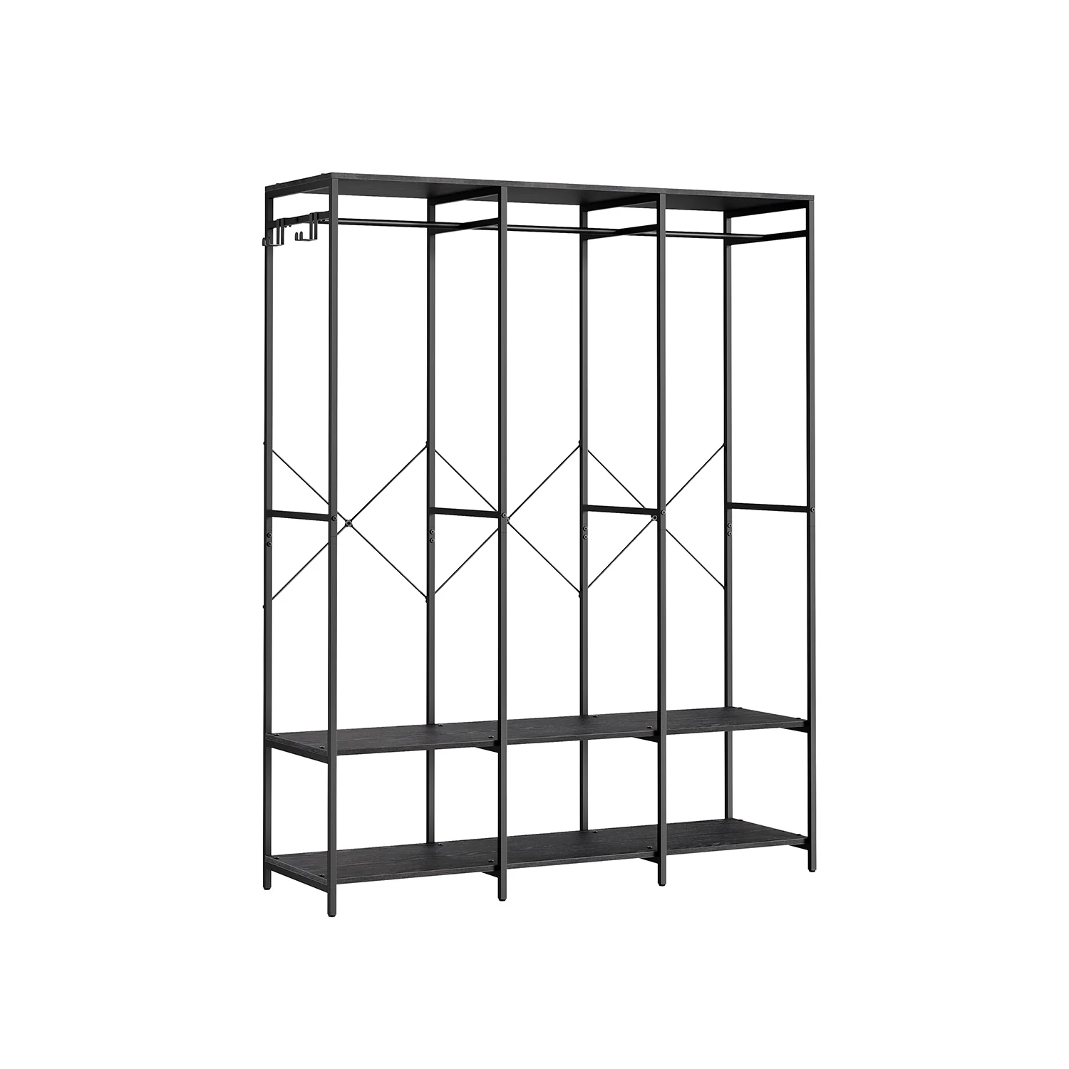 Kleiderschrank offen mit Kleiderstange und Haken - Image 5