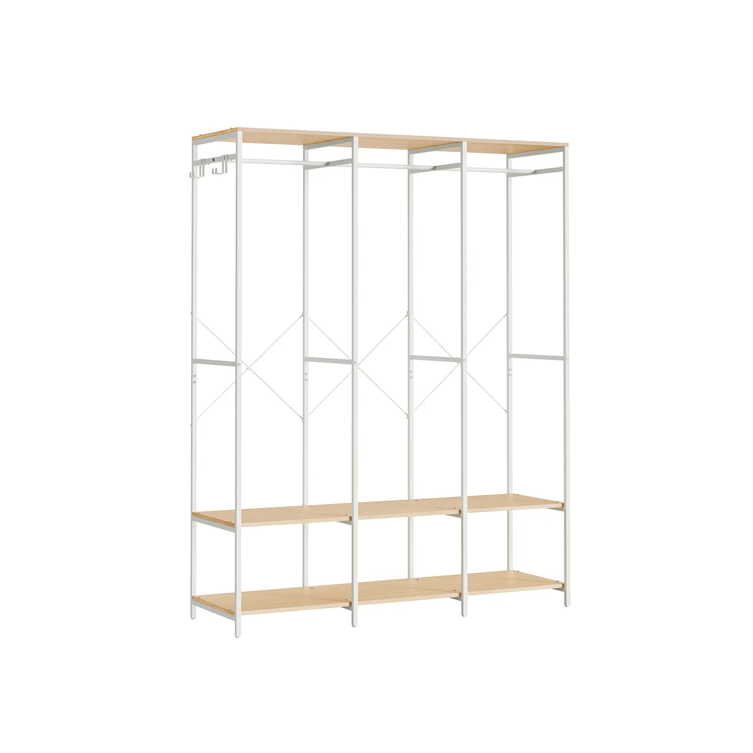 Kleiderschrank offen mit Kleiderstange und Haken - Image 6