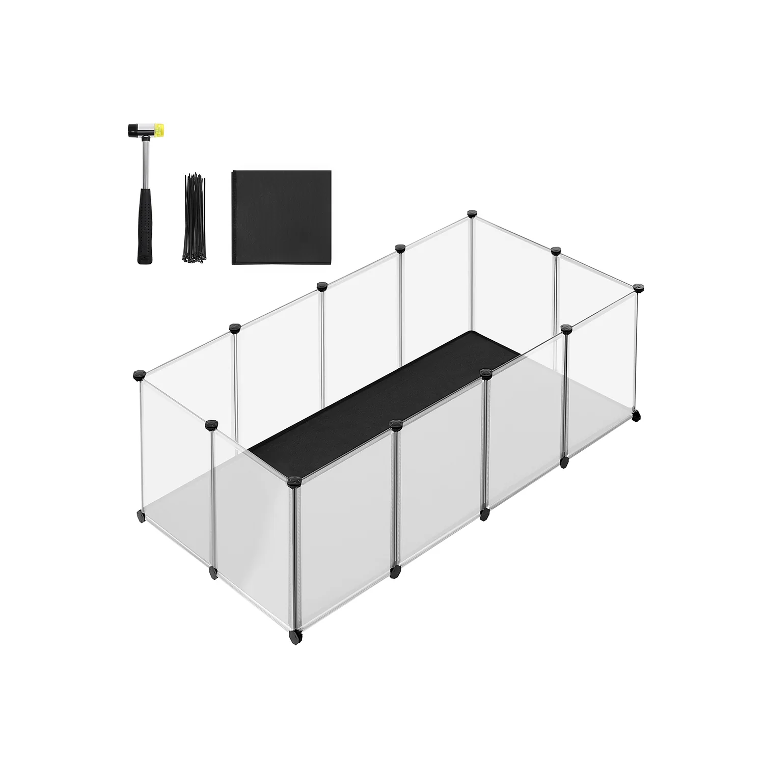 Kleintiergehege mit Bodenplatten 125 x 63 x 42 cm - Image 2