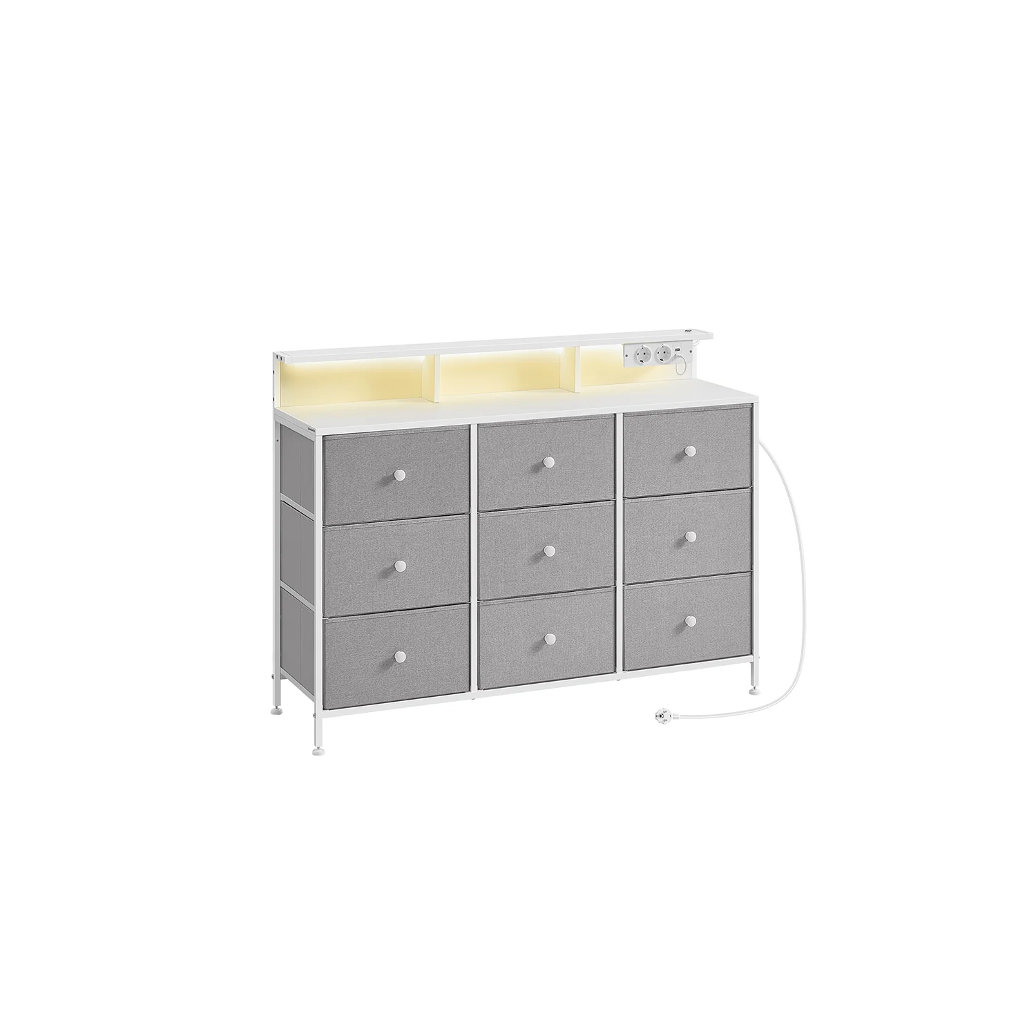 Kommode, Aufbewahrungsschrank mit 9 Schubladen und LED-Beleuchtung - Image 2