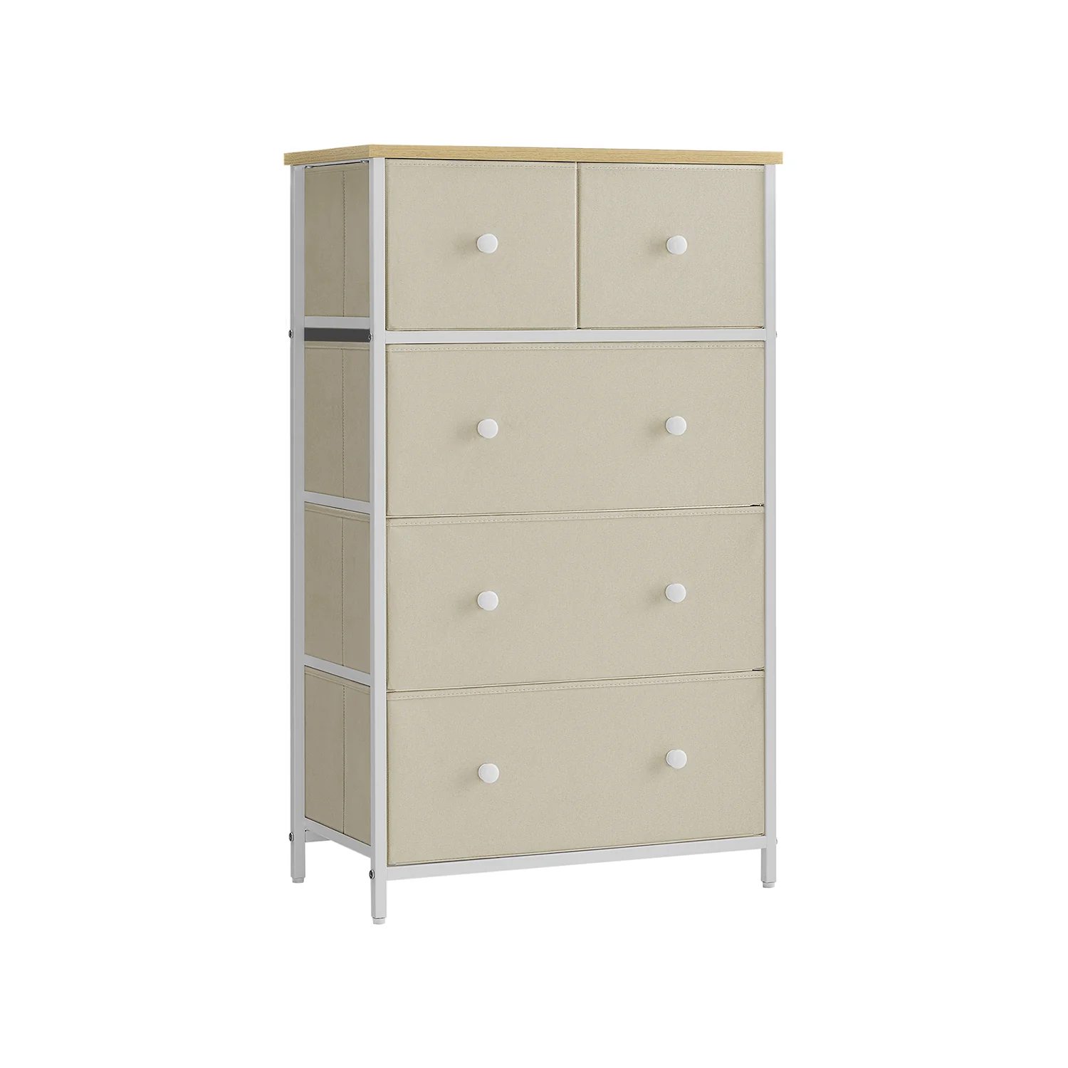 Kommode mit 5 Stoff-Schubladen und Metallrahmen - Image 2
