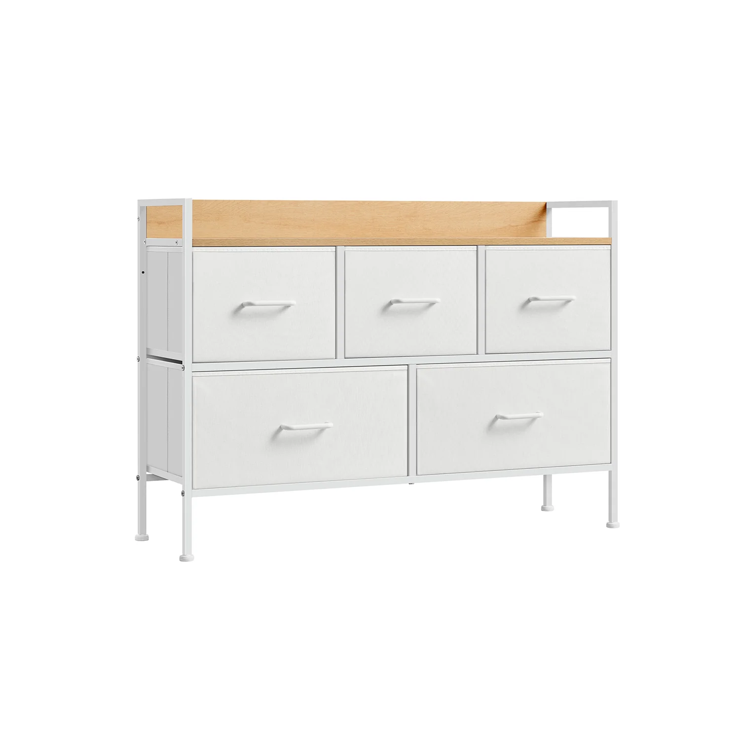 Kommode mit 5 Stoff-Schubladen vintagebraun-tintenschwarz - Image 2
