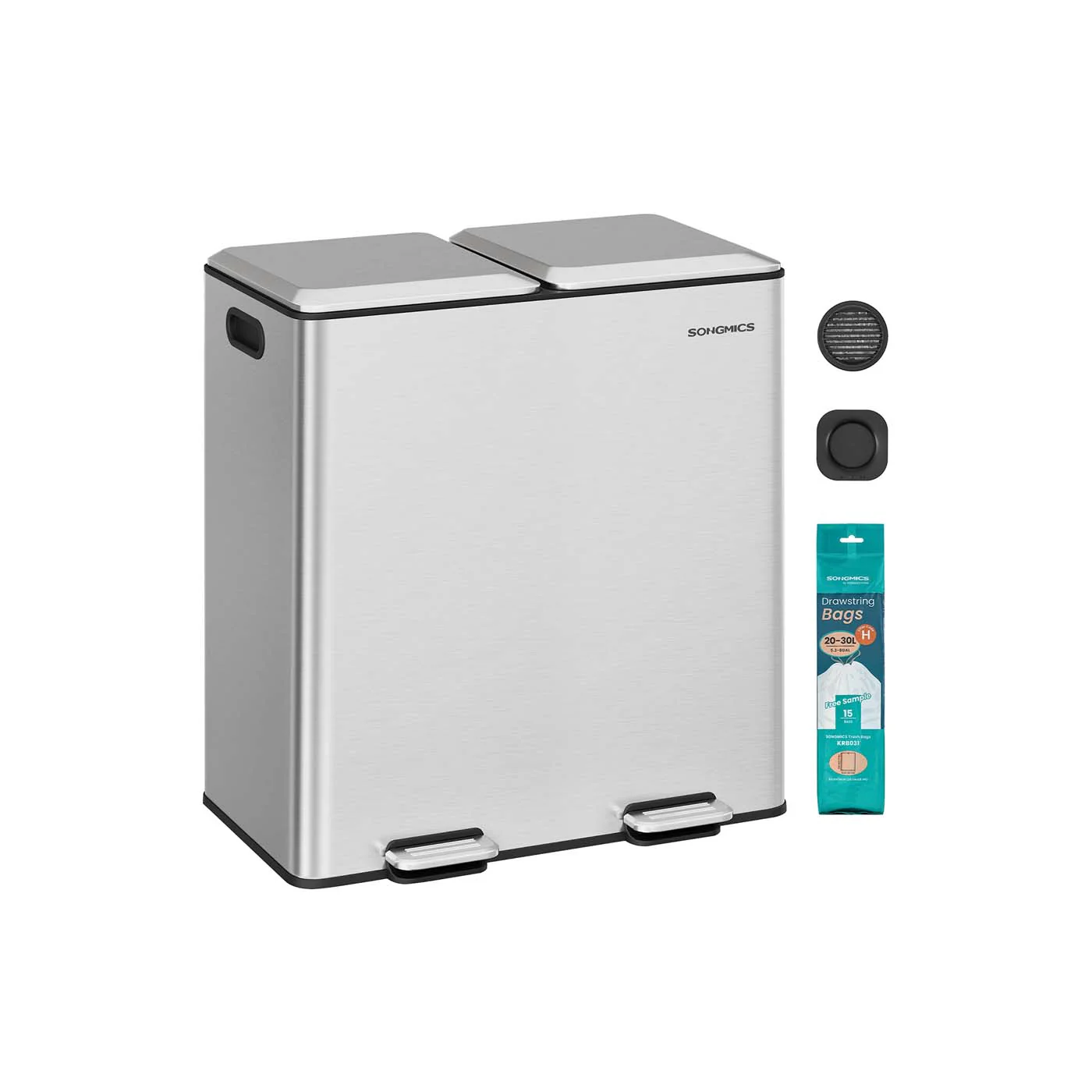 Mülleimer mit zwei Fächern Softclose Pedal und Inneneimern - Image 2