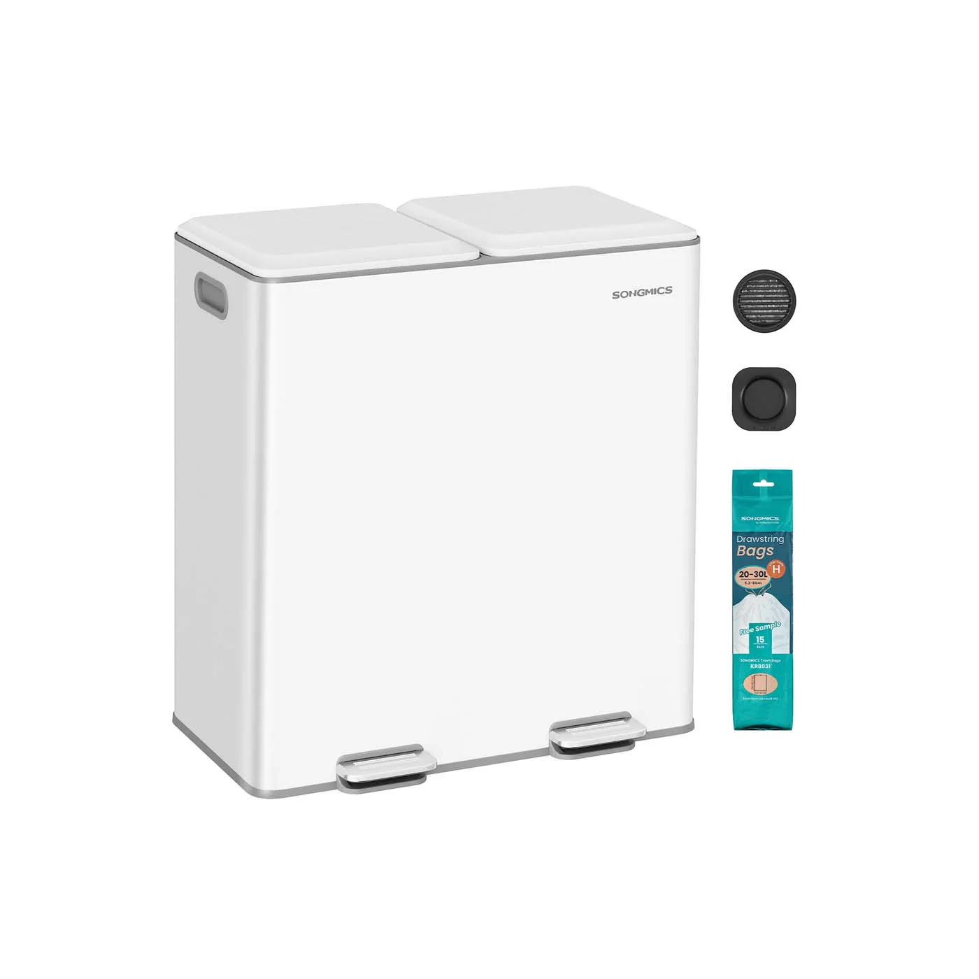 Mülleimer mit zwei Fächern Softclose Pedal und Inneneimern - Image 3