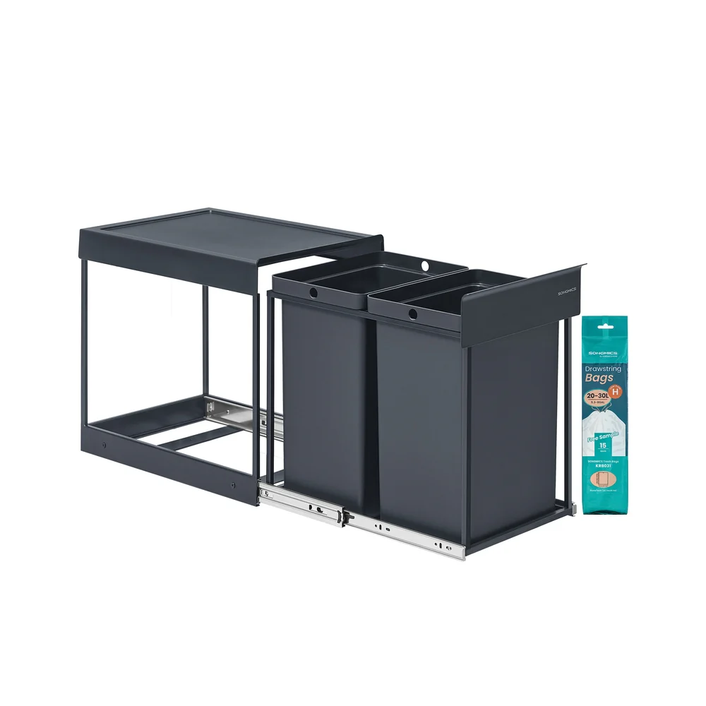 Mülleimer mit zwei Fächern und ausziehbarem Mülltrennsystem - Image 3