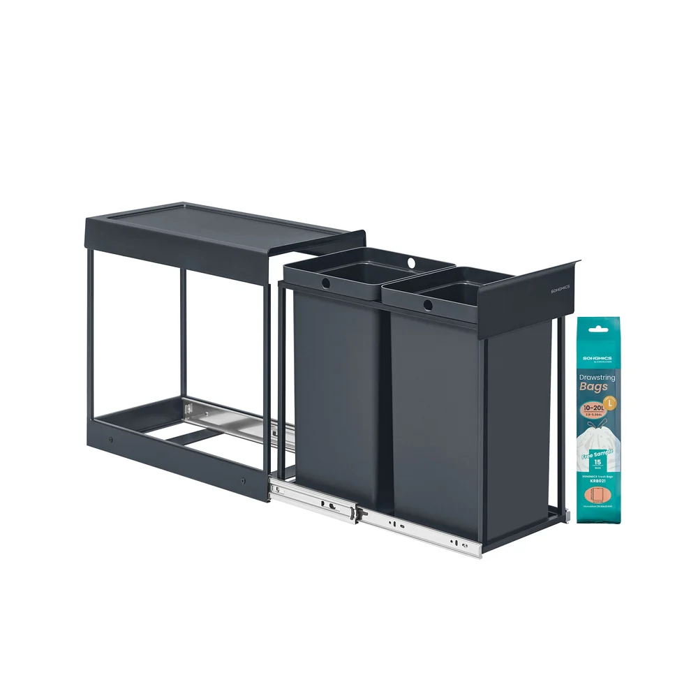 Mülleimer mit zwei Fächern und ausziehbarem Mülltrennsystem - Image 4