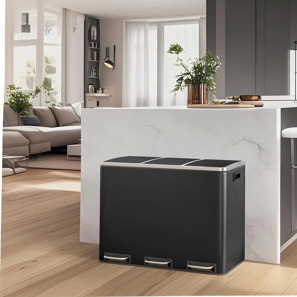 Mülltrennsystem mit Fußpedal und 3 Inneimern - Image 2