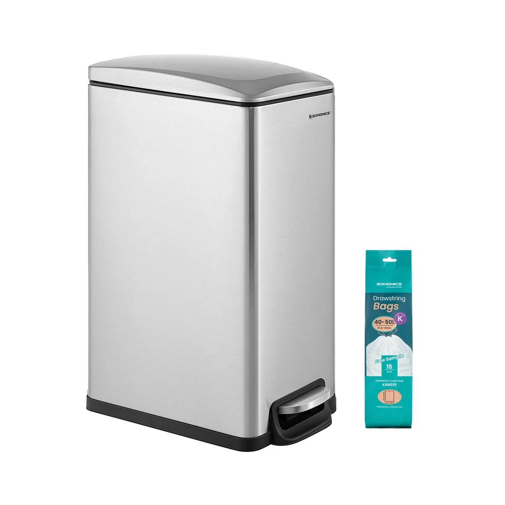 Mülleimer 50 Liter mit Sensor aus Edelstahl silbern - Image 2