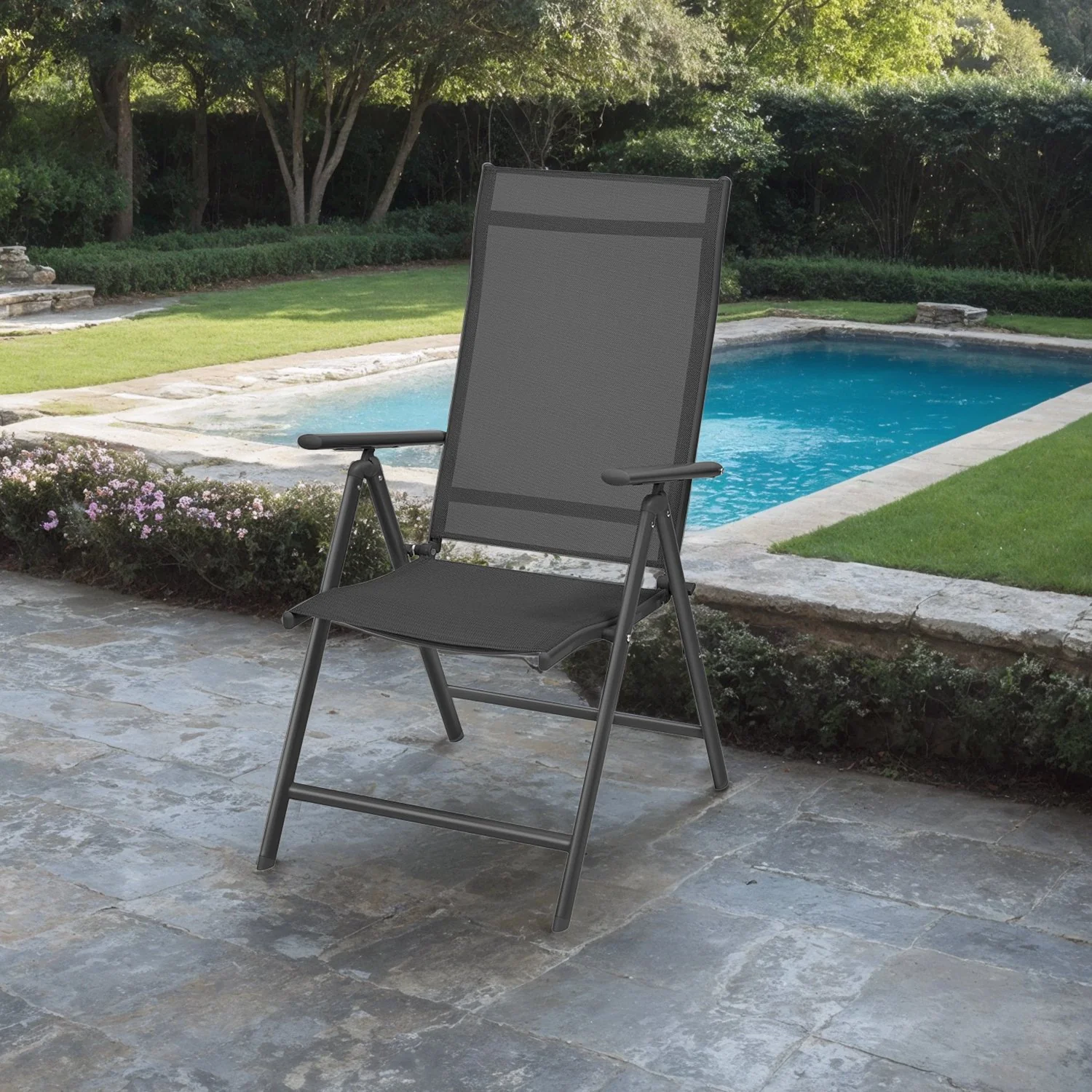 Outdoor-Stuhl mit robustem Aluminiumgestell