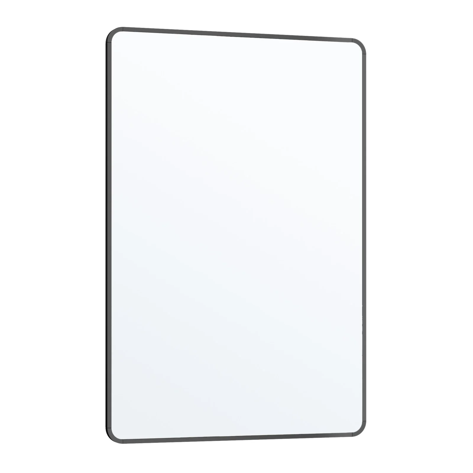 Rechteckiger Wandspiegel mit Aluminiumrahmen