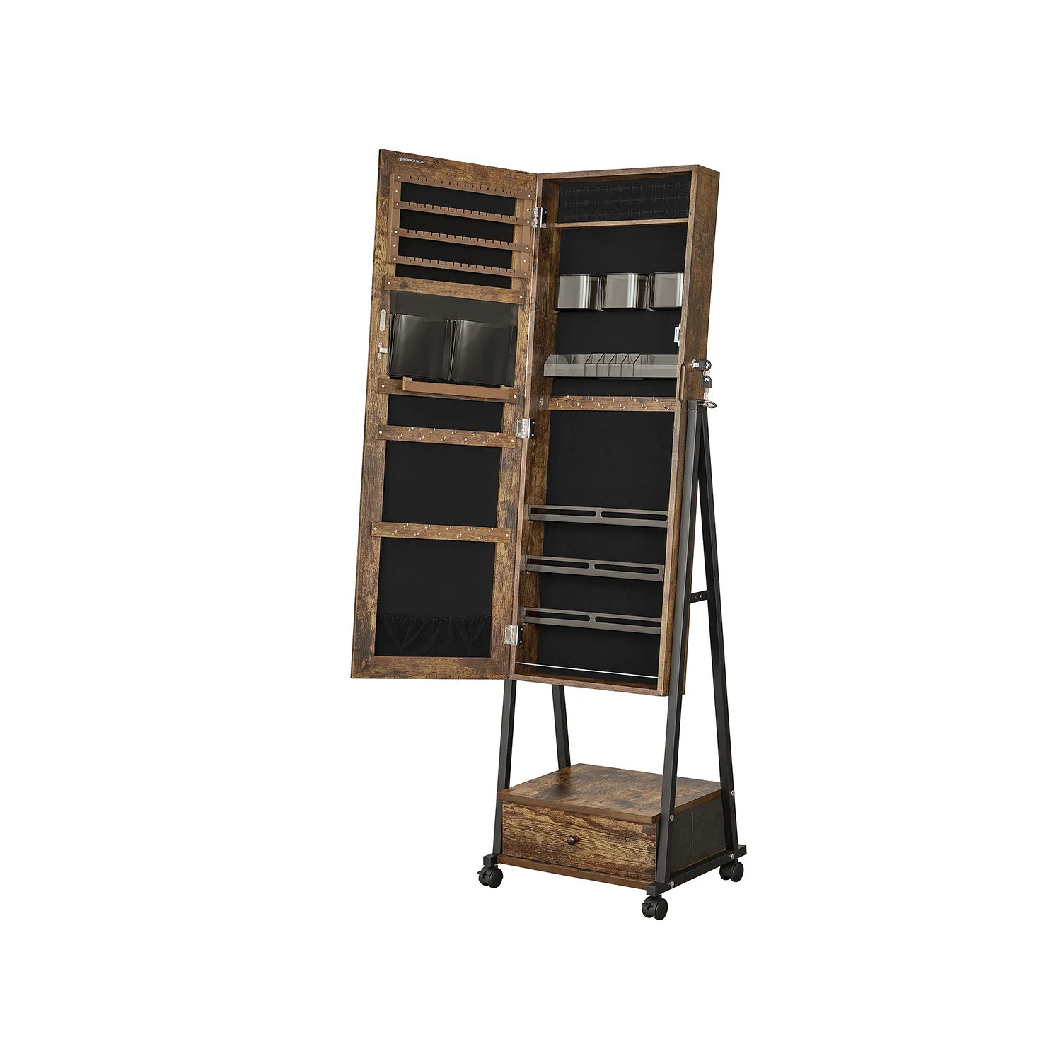 Rollbarer Schmuckorganizer mit Ganzkörperspiegel - Image 2