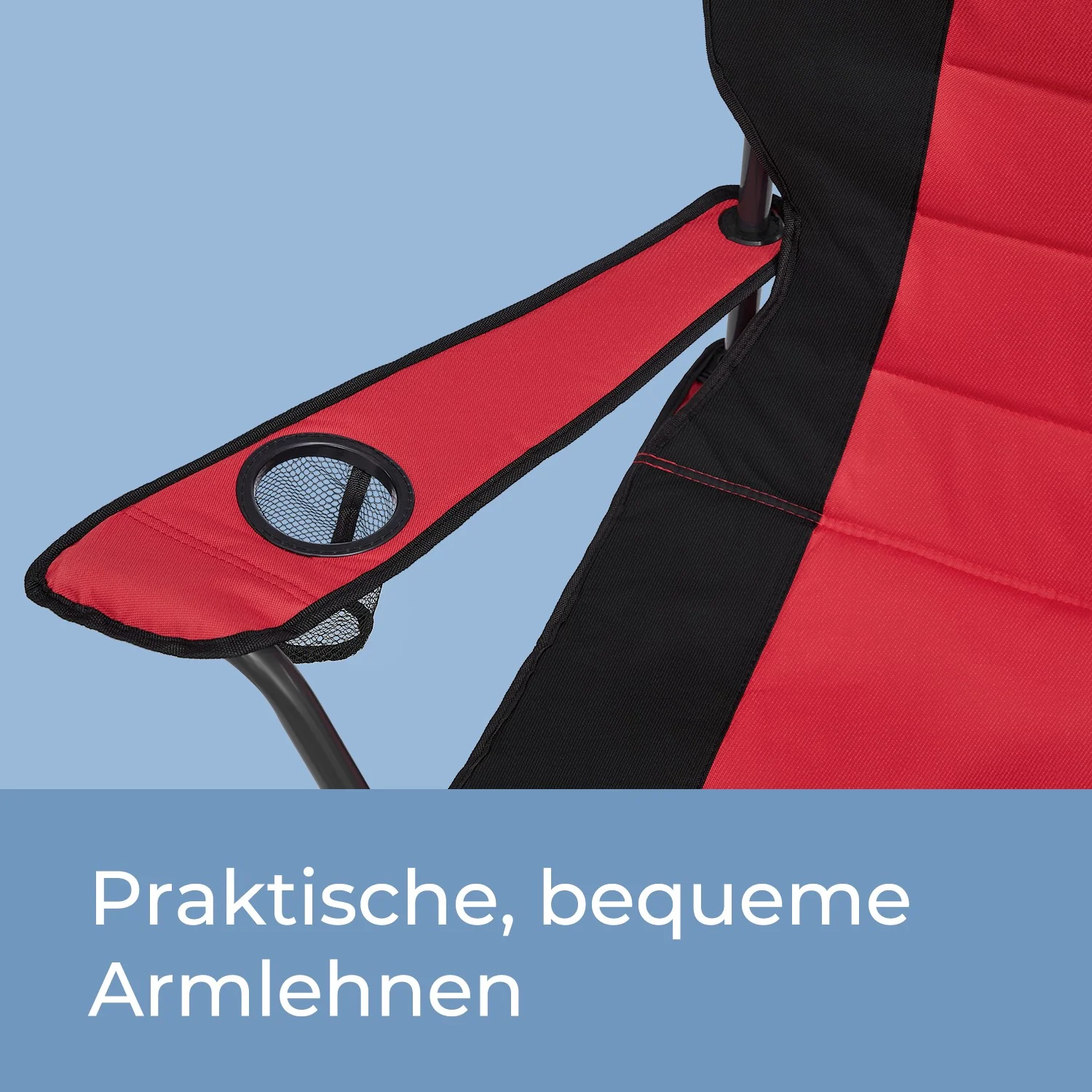 Schaumstoffgepolsterter Campingstuhl mit Flaschenhalter - Image 2